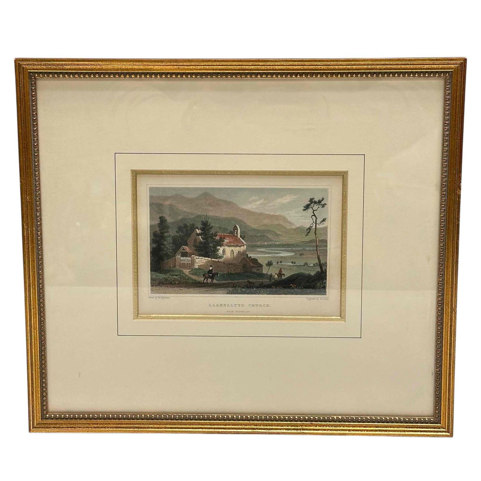 Hand Colored Henry Gastineau Etching "Llanelltyd Church" by S. Lacy (1 of 15)