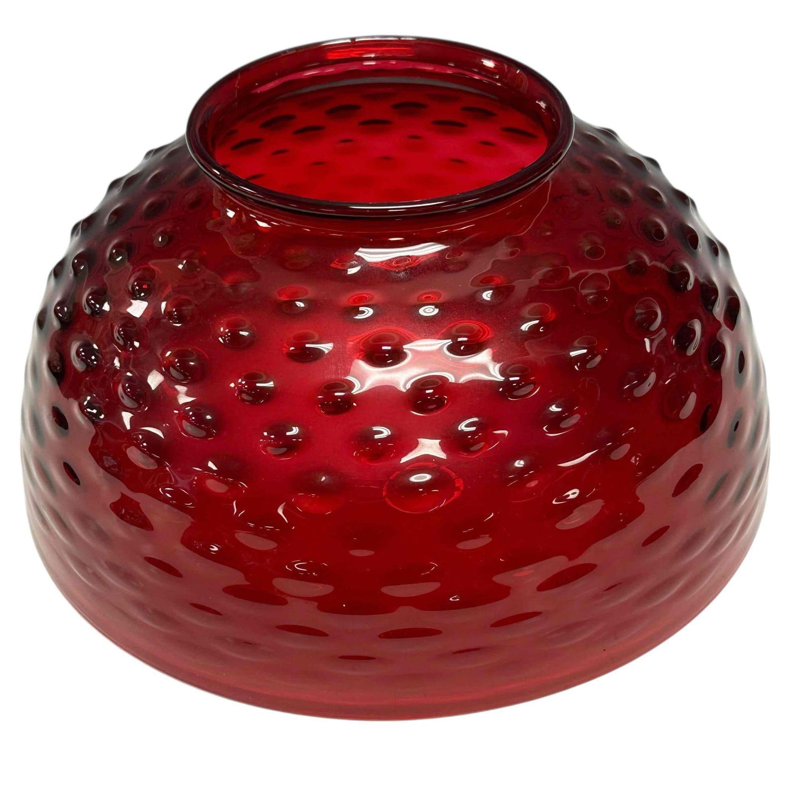 Victorian Cranberry 14" Hobnail Hanging Dome Shade (1 of 16)