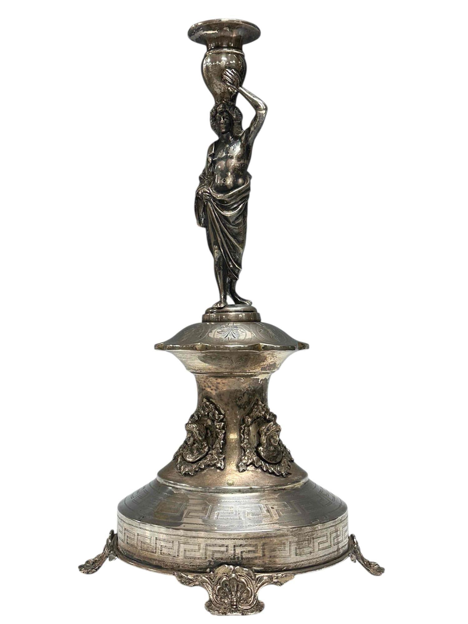 19th Century Semi-Nude Greek Deity Figural Candlestick (1 of 20)