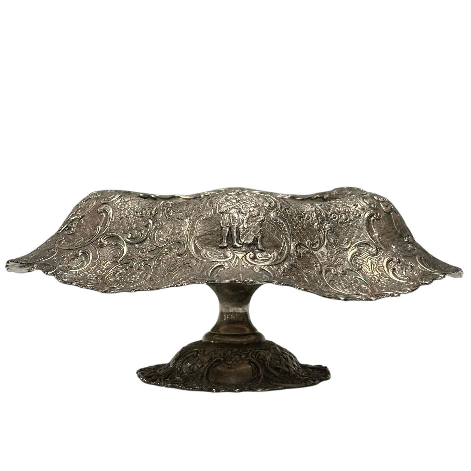 19th Century Repousse Centerpiece Pedestal Bowl (1 of 16)