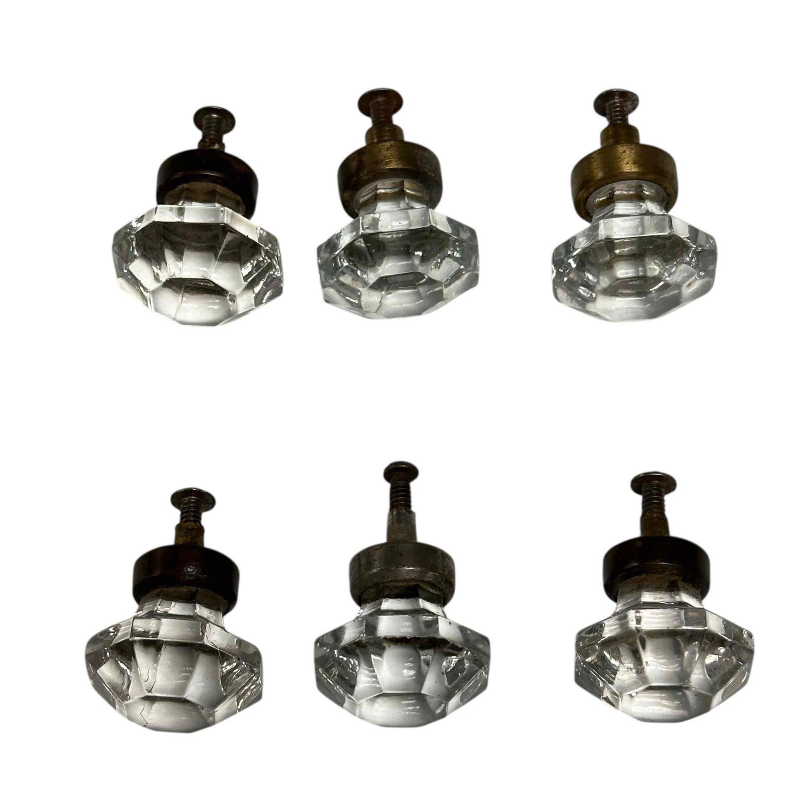 Pressed Glass Drawer Knobs Hardware Cabinet Door Pulls - 10