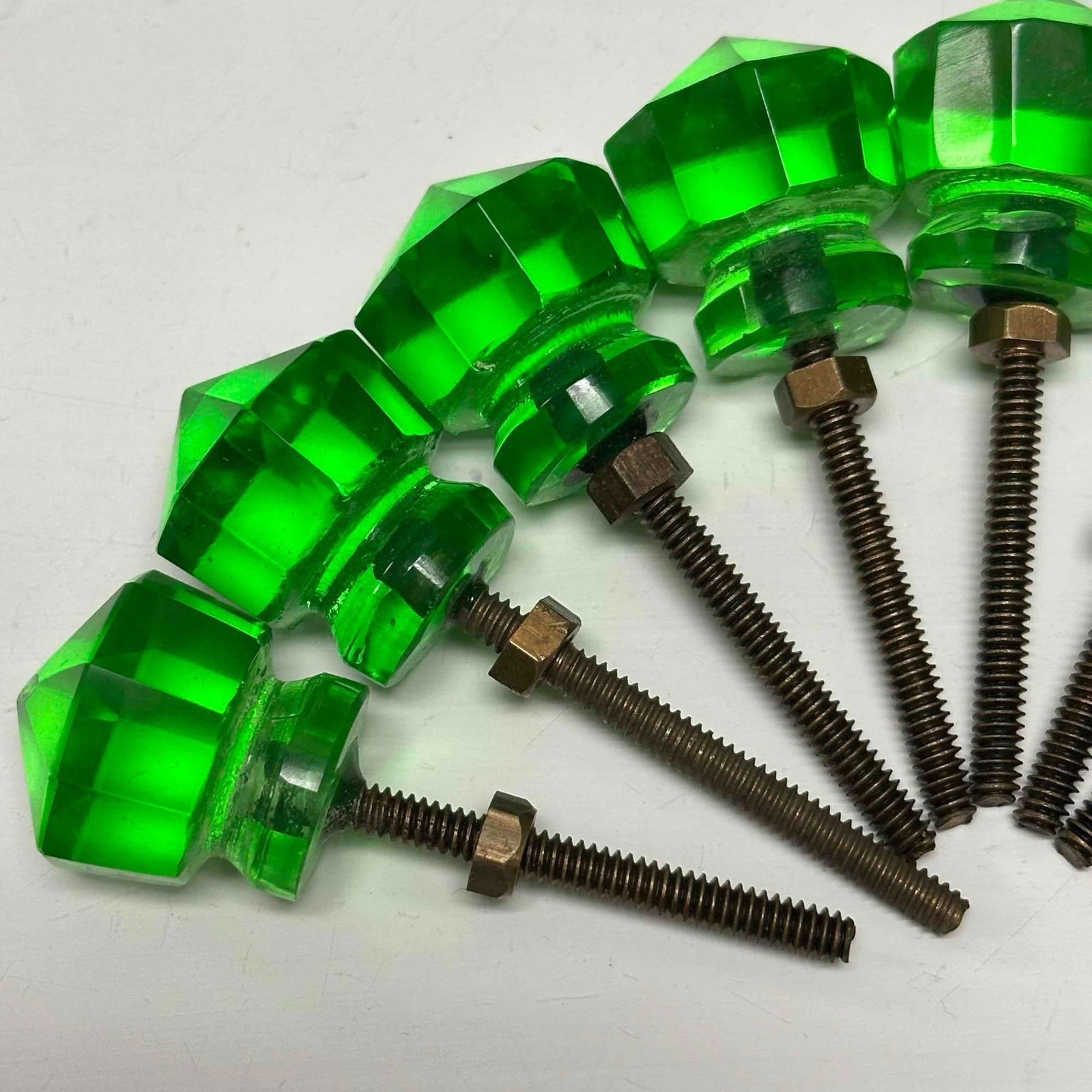 Pressed Glass Drawer Knobs Hardware Cabinet Door Pulls - 13