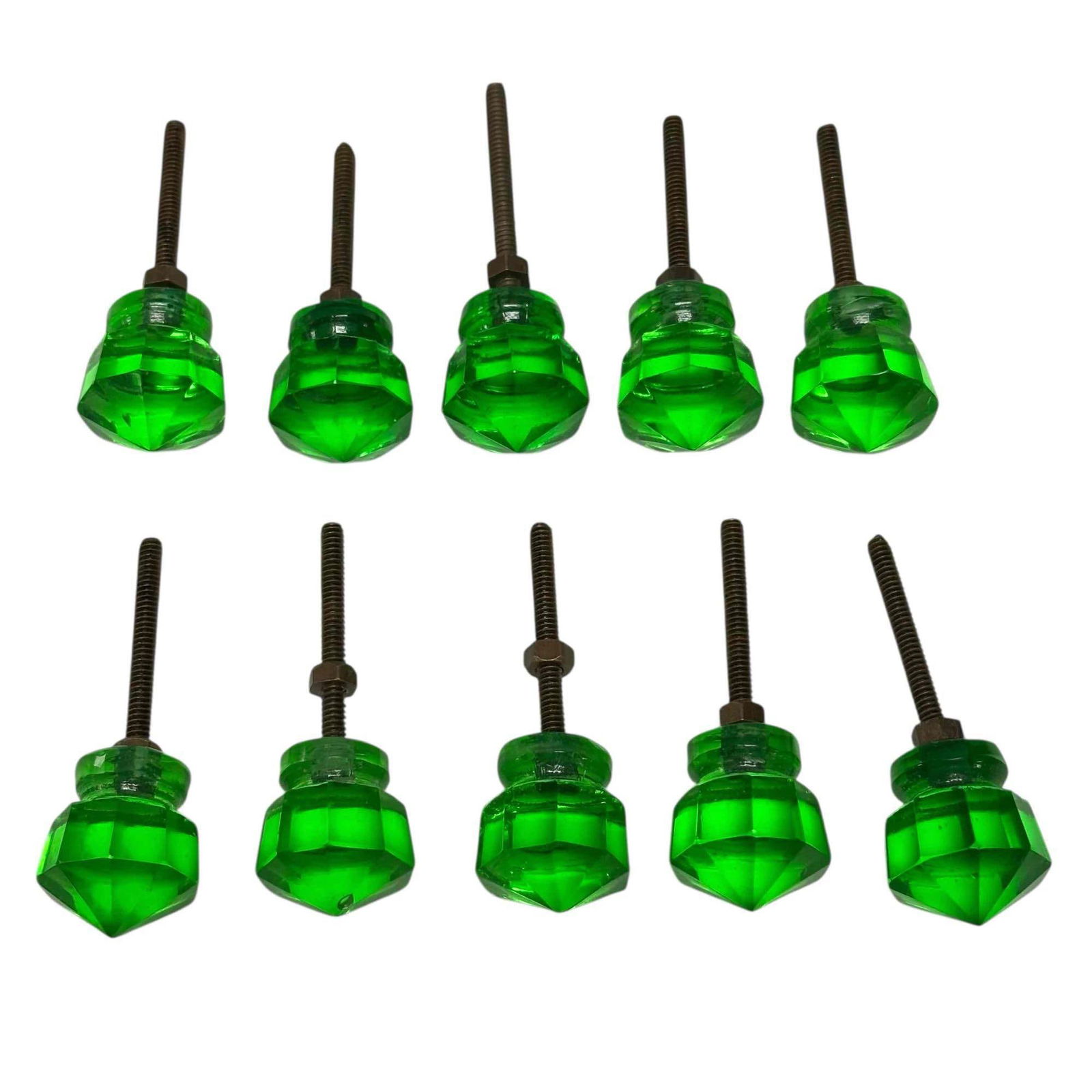 Pressed Glass Drawer Knobs Hardware Cabinet Door Pulls - 5