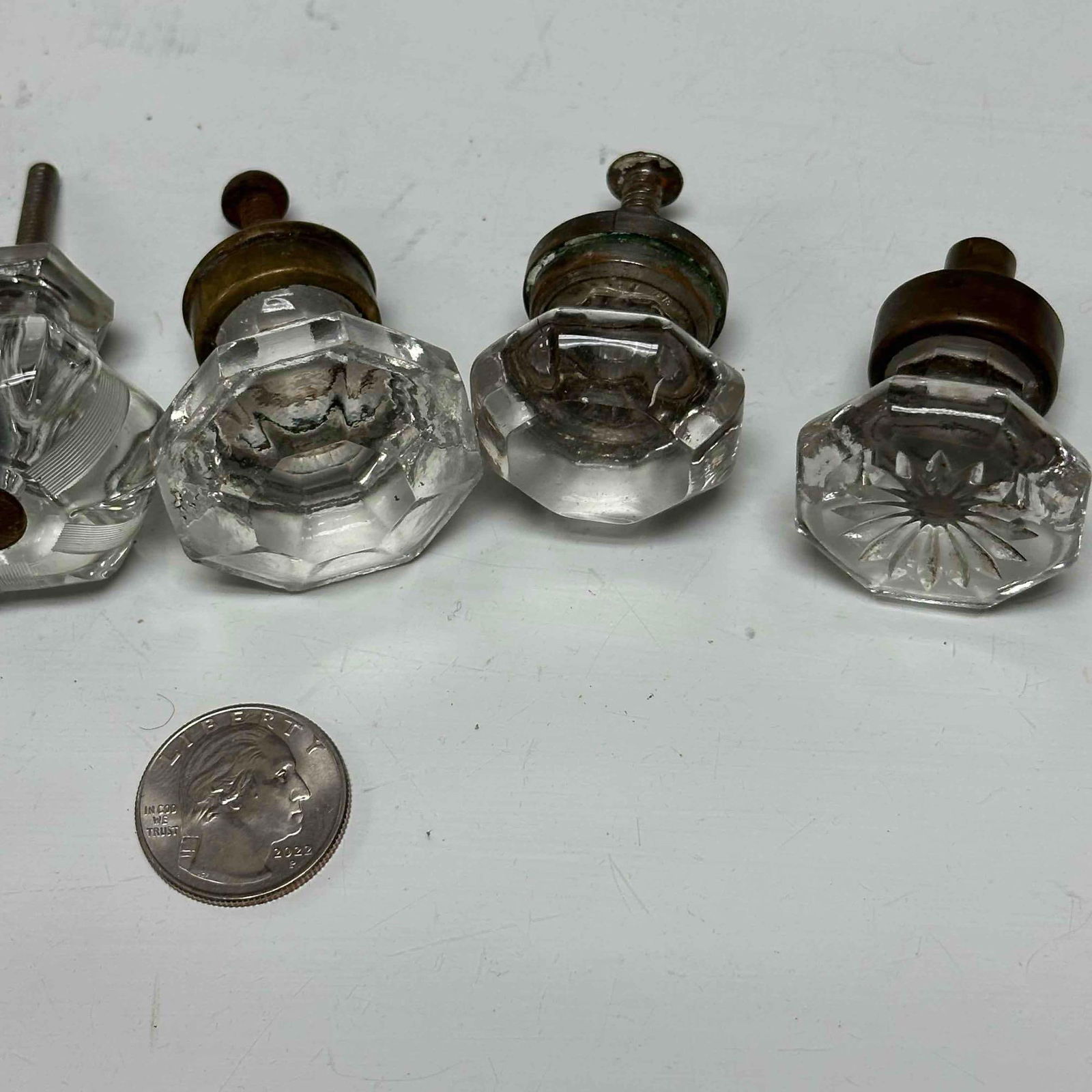 Pressed Glass Drawer Knobs Hardware Cabinet Door Pulls - 15