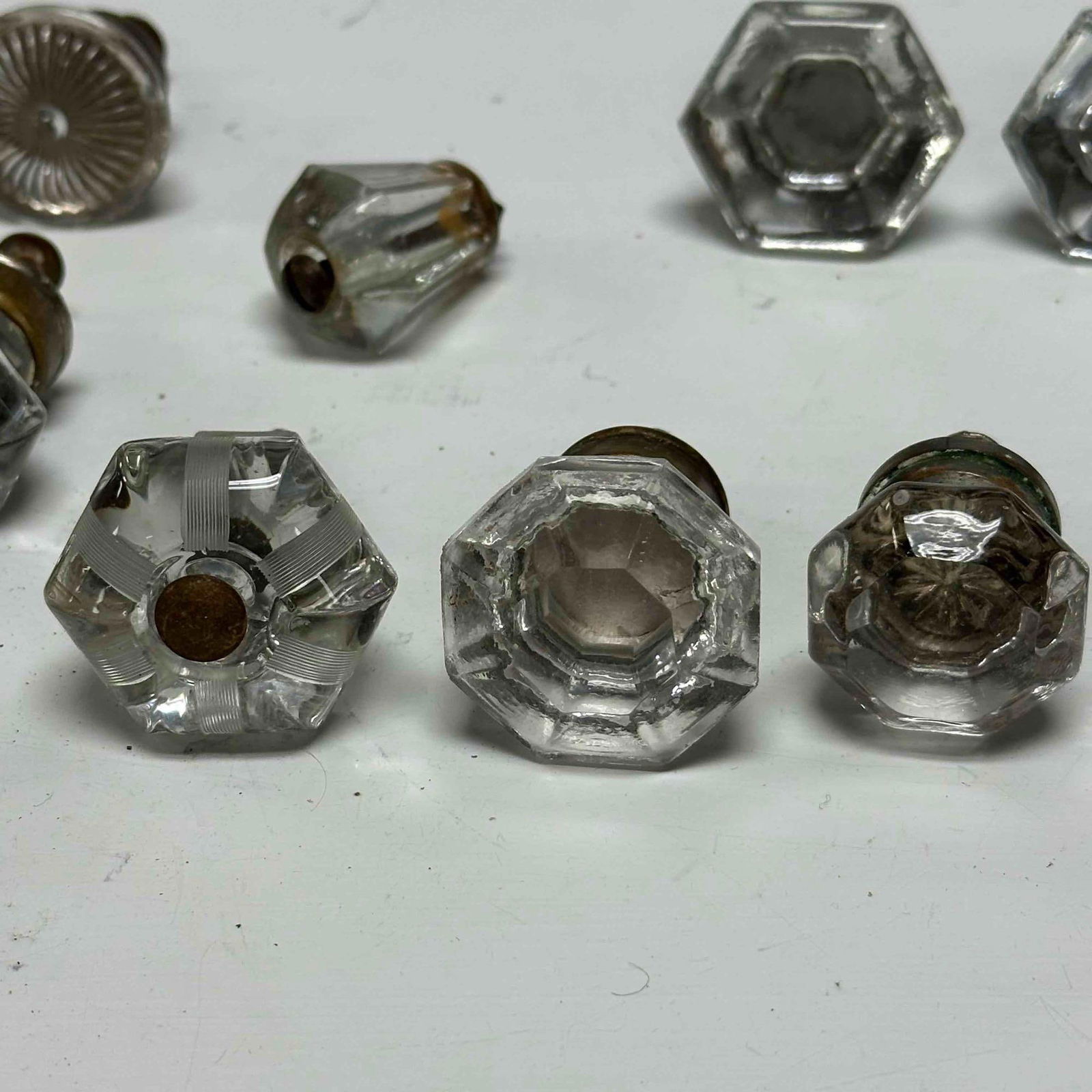 Pressed Glass Drawer Knobs Hardware Cabinet Door Pulls - 17