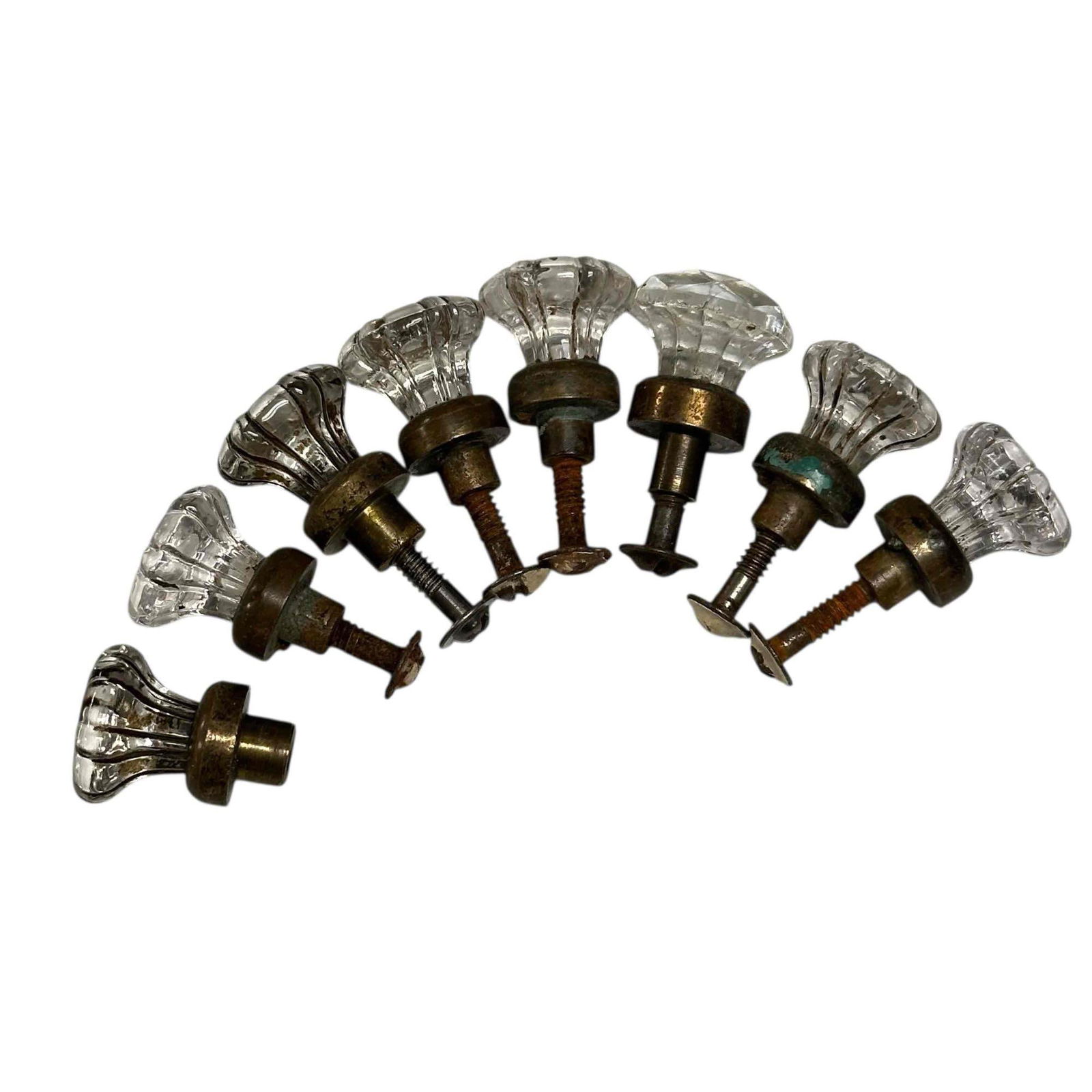 Pressed Glass Drawer Knobs Hardware Cabinet Door Pulls - 2