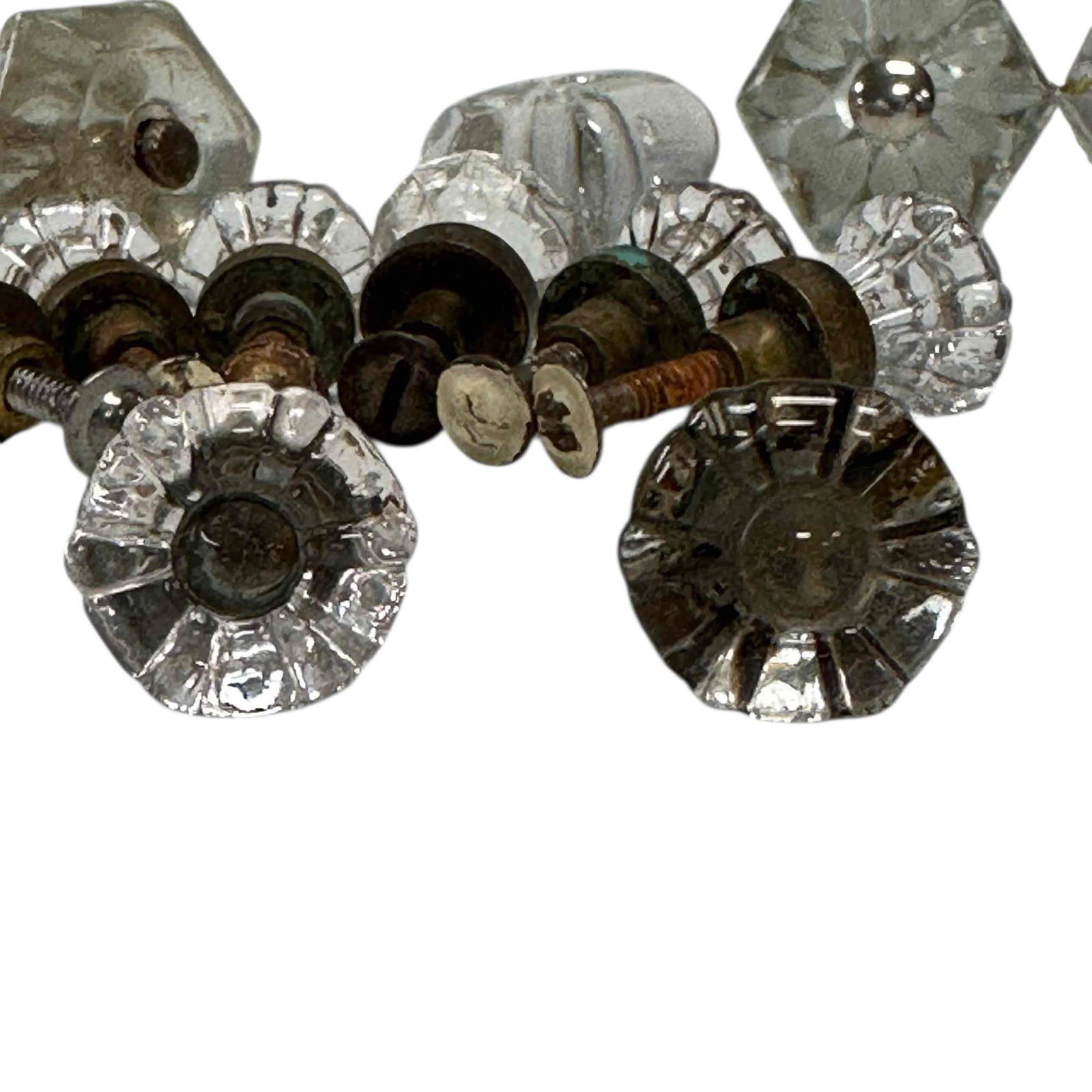 Pressed Glass Drawer Knobs Hardware Cabinet Door Pulls - 3