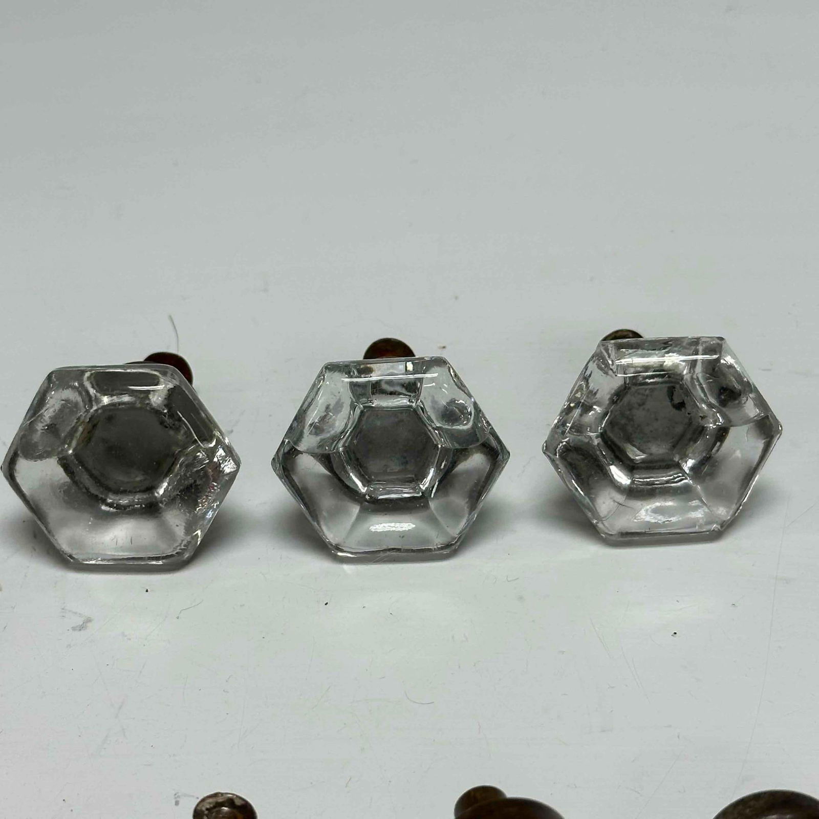 Pressed Glass Drawer Knobs Hardware Cabinet Door Pulls - 5