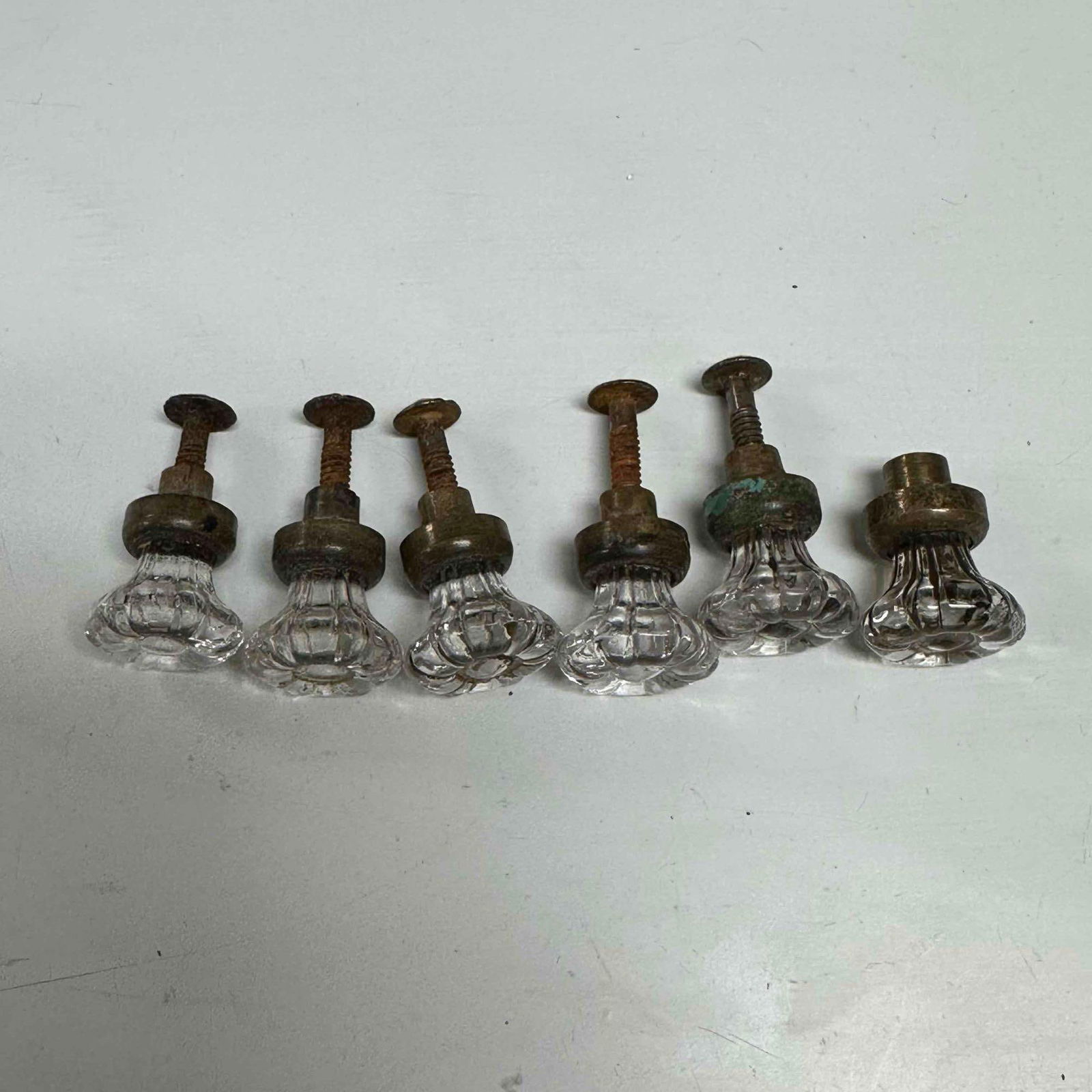 Pressed Glass Drawer Knobs Hardware Cabinet Door Pulls - 7