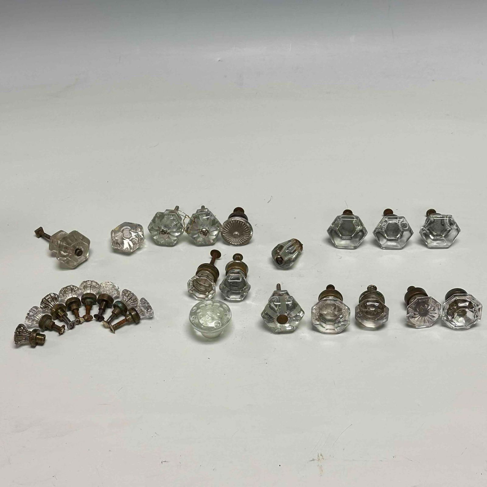 Pressed Glass Drawer Knobs Hardware Cabinet Door Pulls - 9