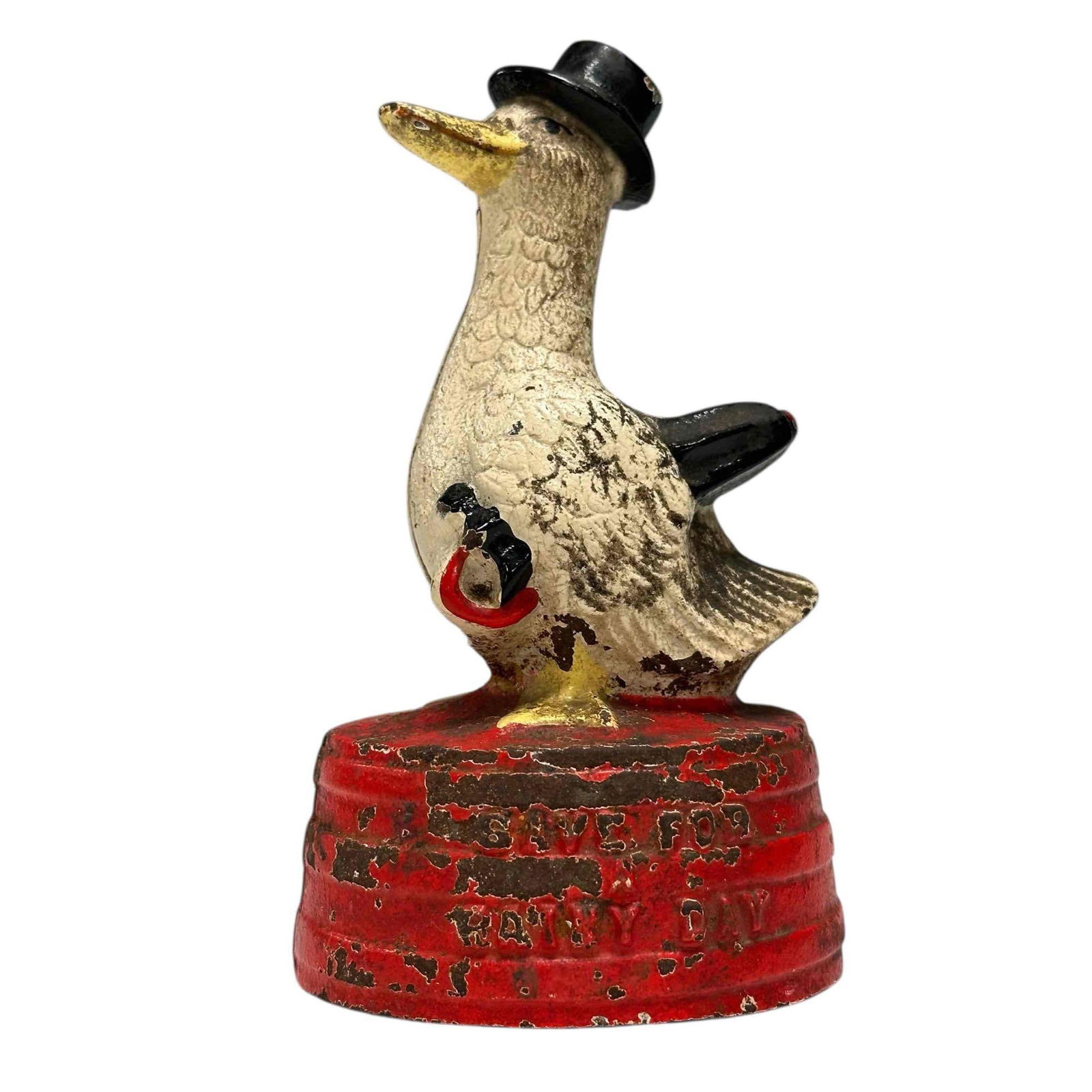 1930's Hubley Cast Iron "Save for a Rainy Day" Coin Bank (1 of 11)