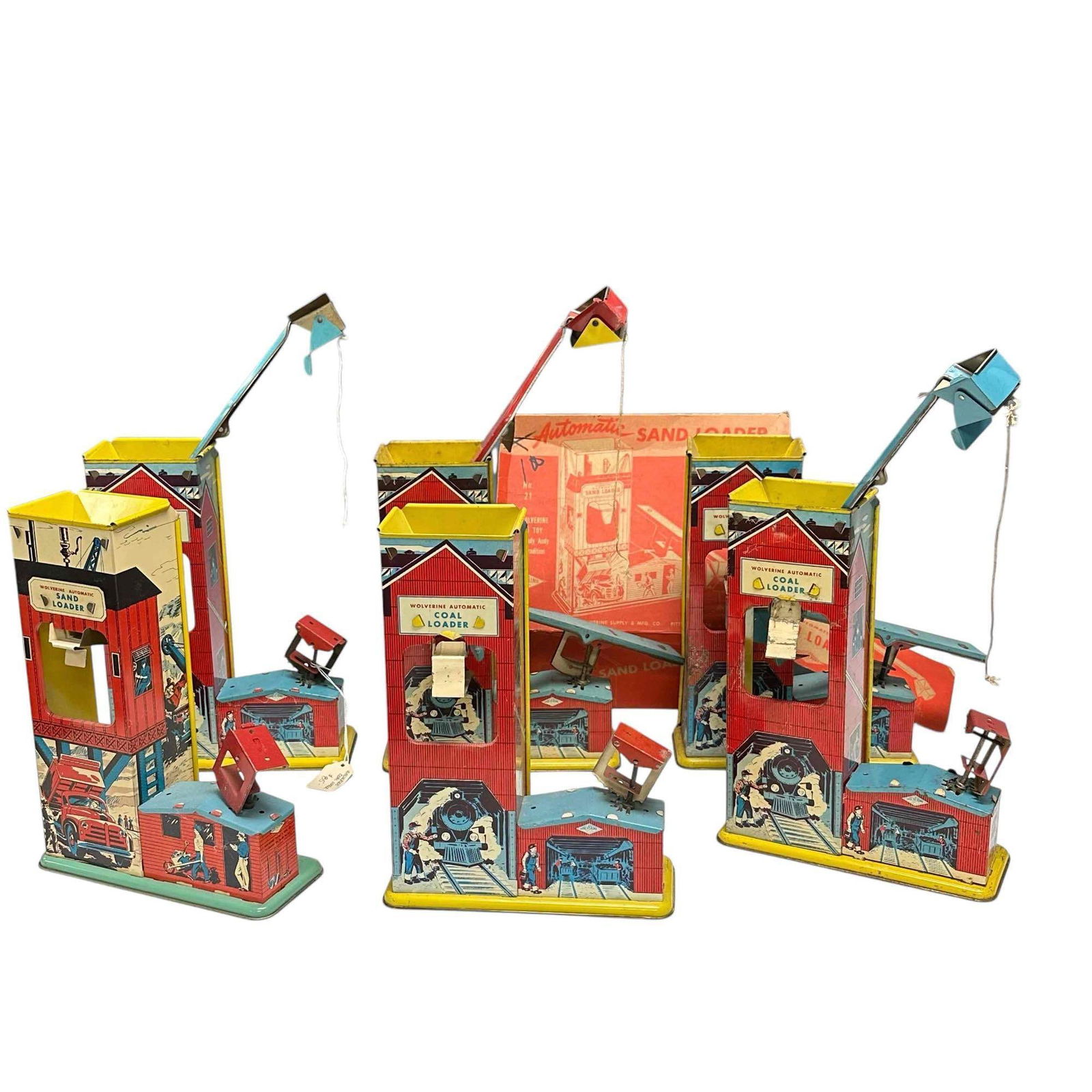 Six (6) WOLVERINE Tin Litho'd Coal Loader Sand Toys (AS-IS) (1 of 20)