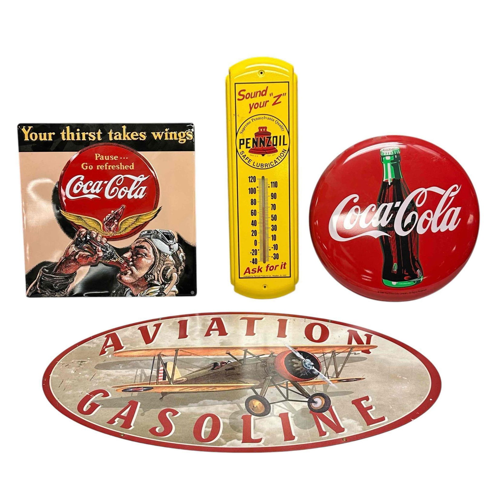 Tin Signs and Thermostat Coca-Cola Pennzoil+ (1 of 13)