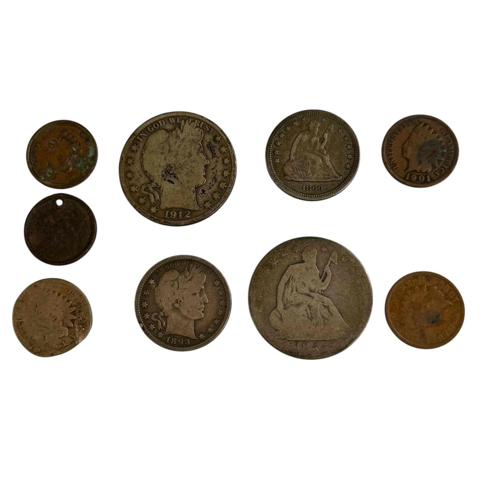 Civil War Tokens & Early U.S. Currency/Coins (9) (1 of 12)