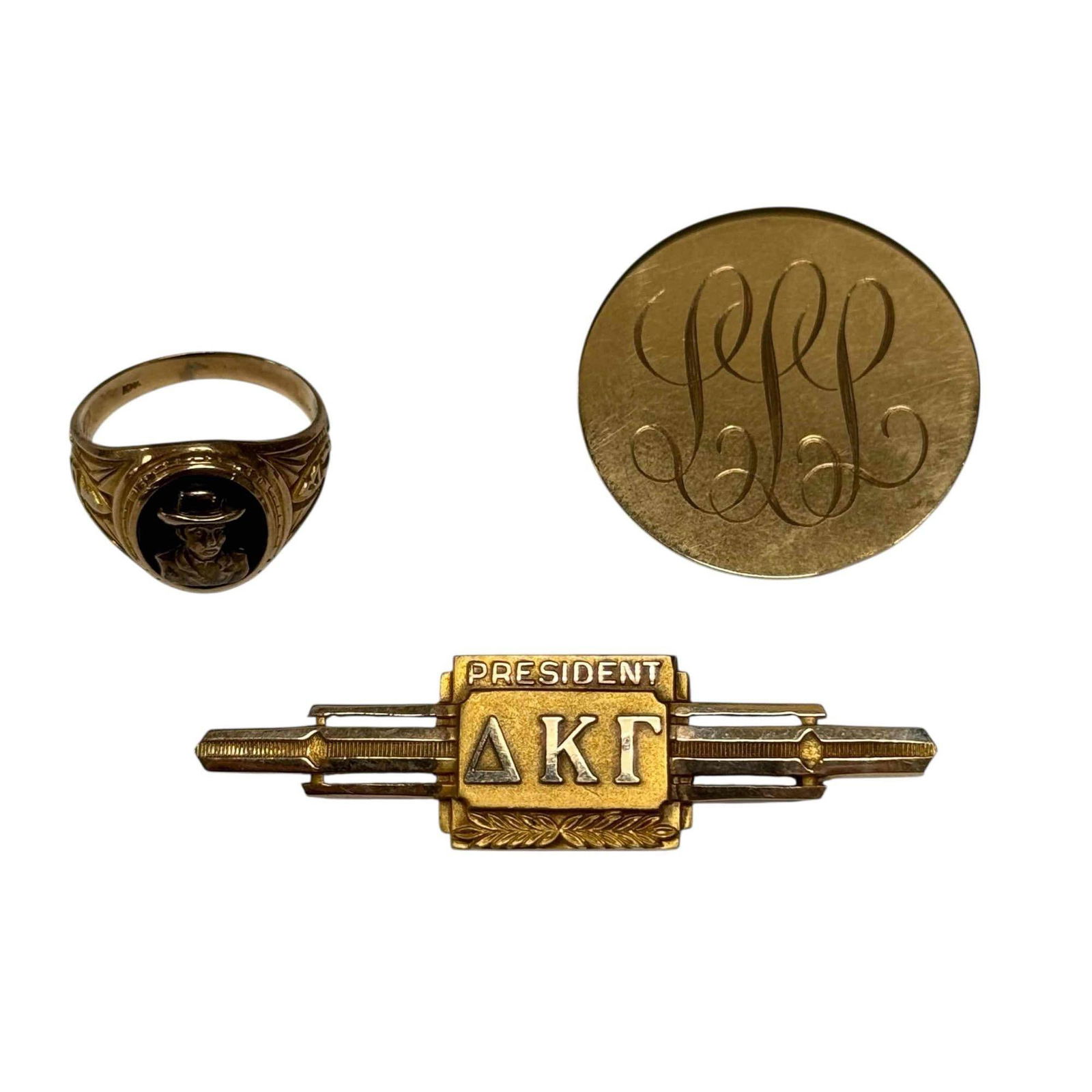 10K Yellow Gold Ring and Pin with 14K Yellow Gold Brooch (1 of 14)