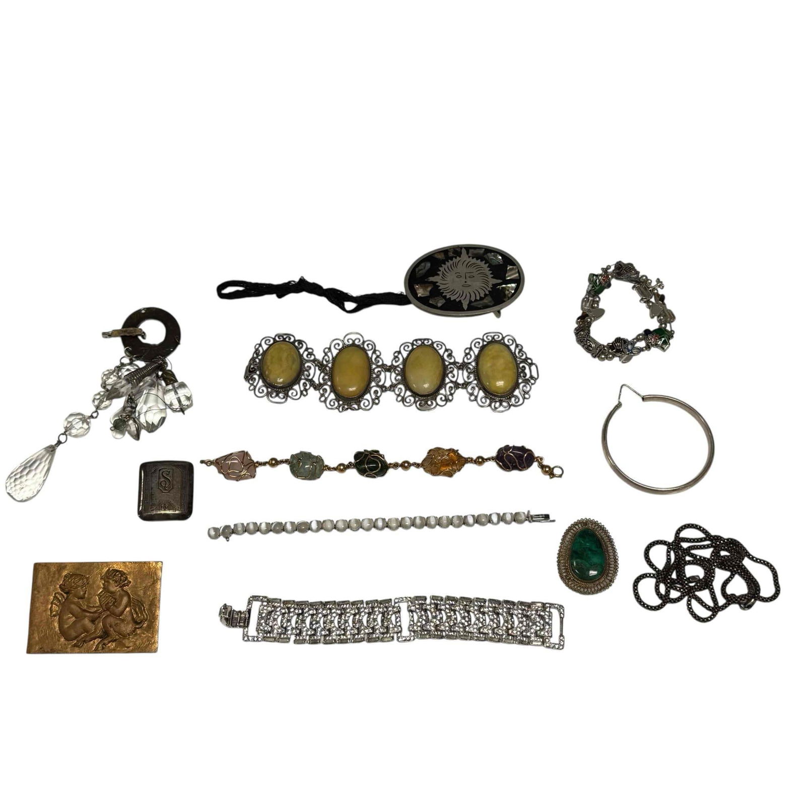 Vintage Costume Jewelry Group Lot - Bracelets, Buckles etc. (1 of 20)