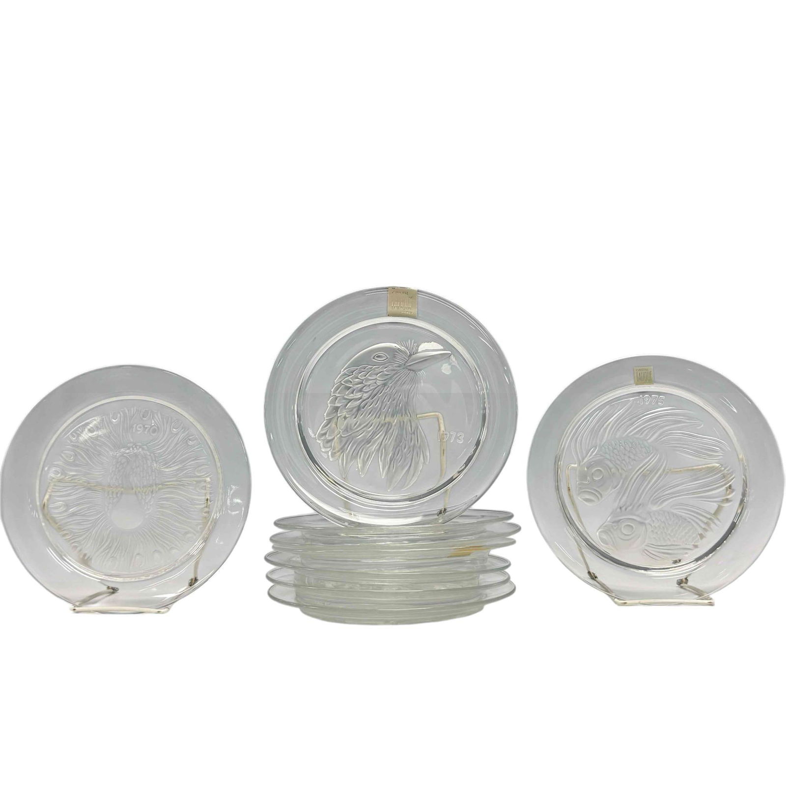 9 France Crystal Lalique Annual Plates (1 of 17)