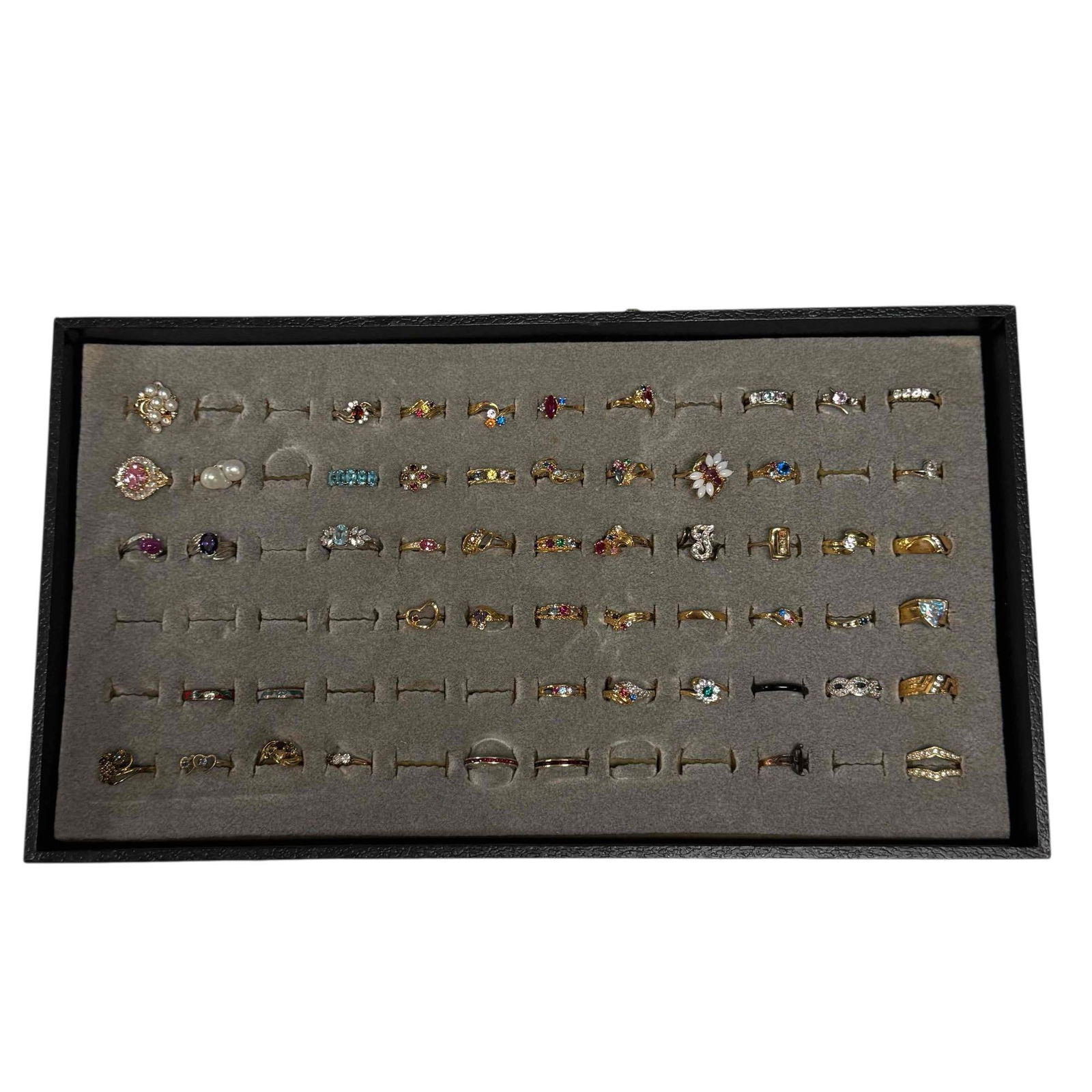 Semi Precious Cocktail Rings 14K Gold Rings and Others (54): Large collection of vintage to modern ladies rings including; 14k yellow gold with natural pearl cluster 4.4 grams size 7.75, 14k white gold Lindy star ruby and diamonds 4.1 grams size 6.25, 14k yello