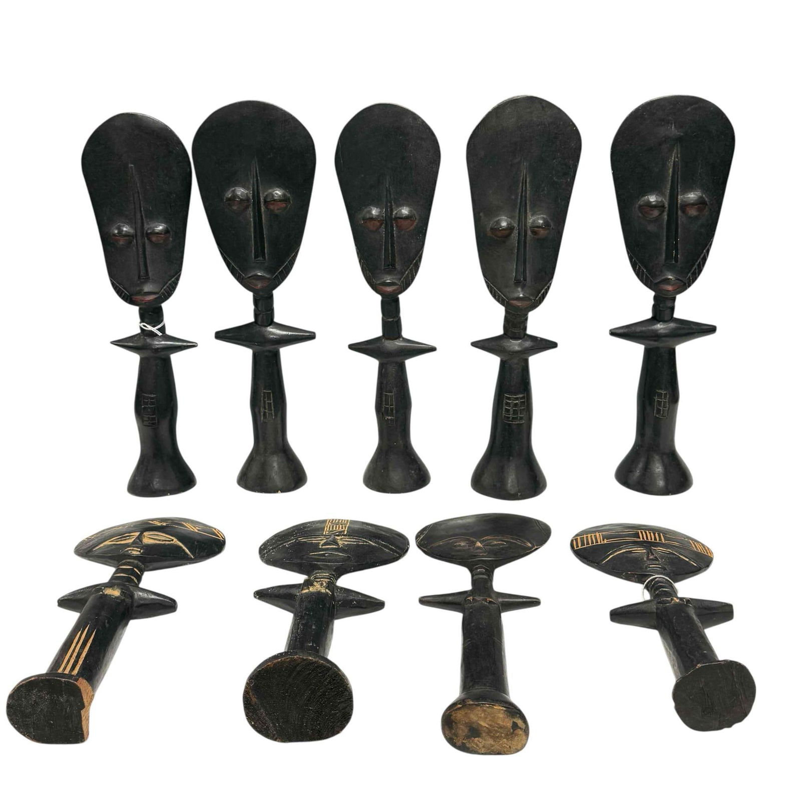 (9) Ashanti African Carved Wooden Akuaba - Fertility Dolls (1 of 18)