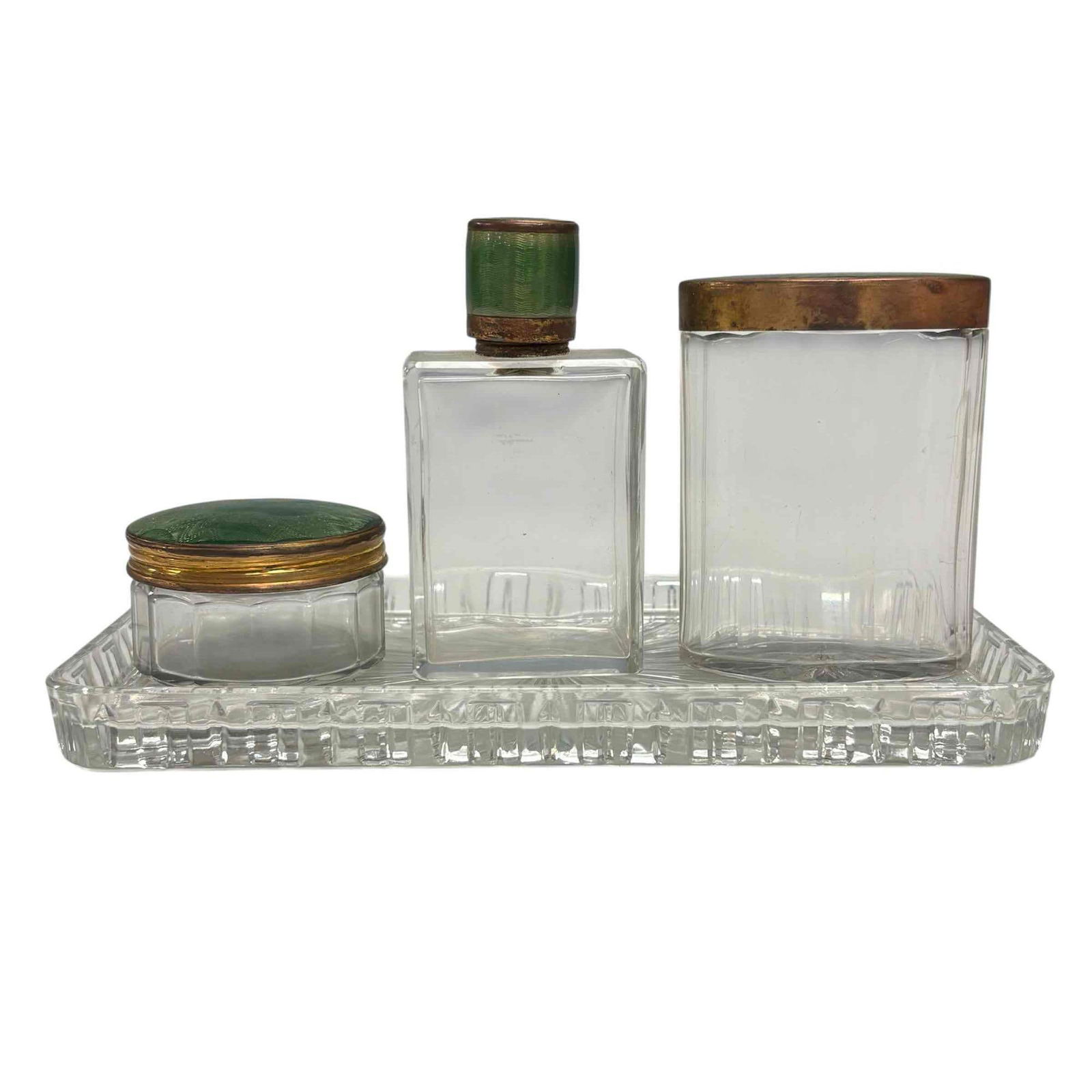 Art Deco Green Enameled Gentlemen's Cologne Vanity Set (4) (1 of 20)