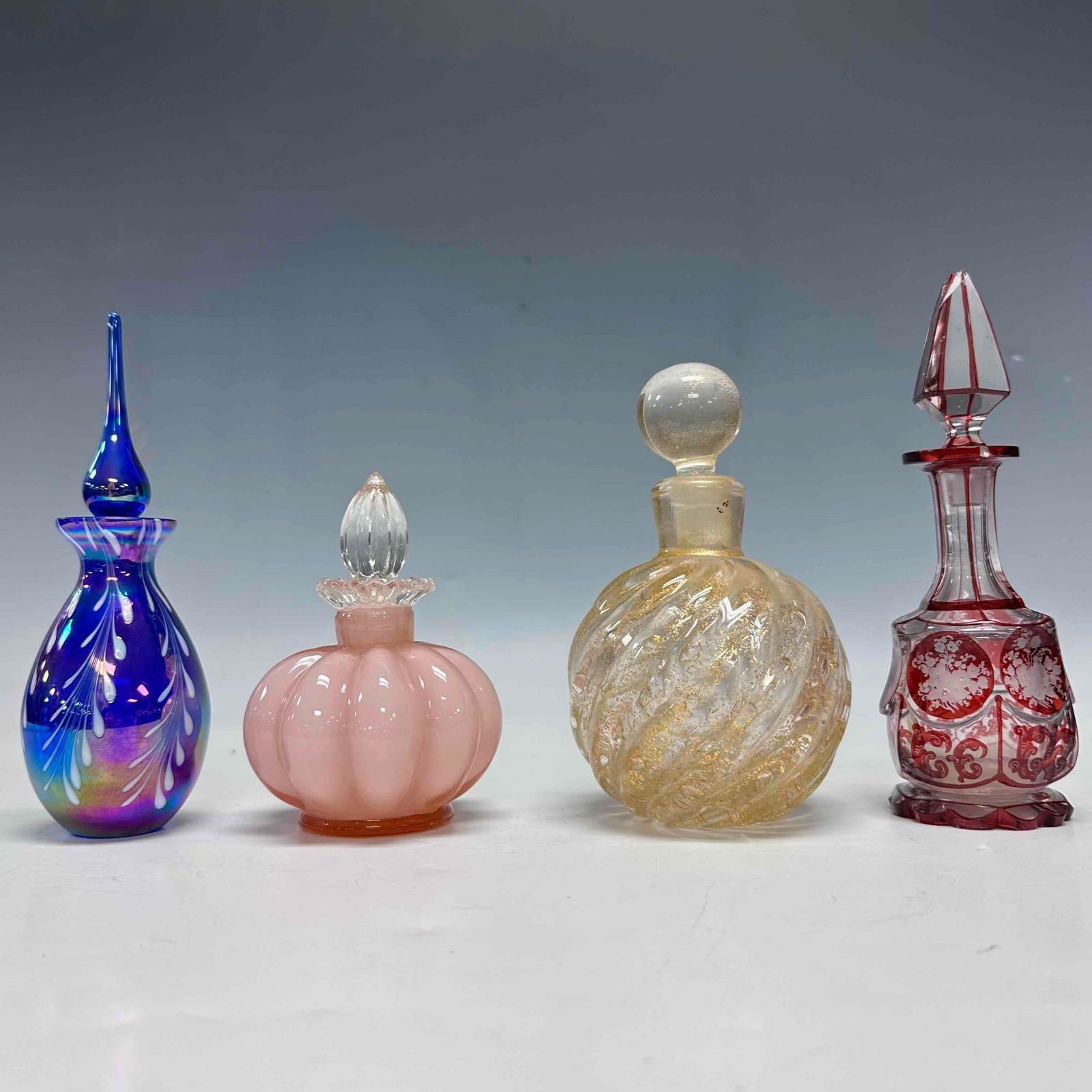 Art Glass Perfume Bottle Decanters (4) - 3