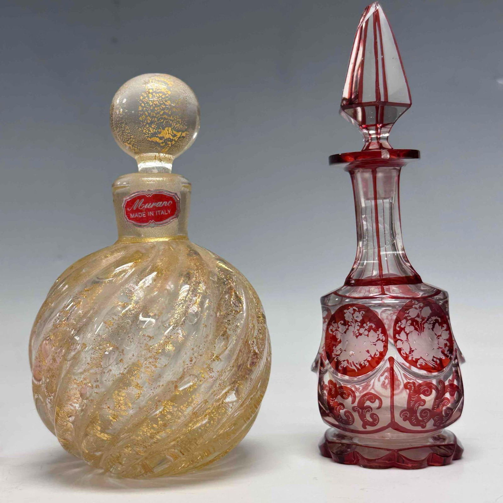 Art Glass Perfume Bottle Decanters (4) - 4