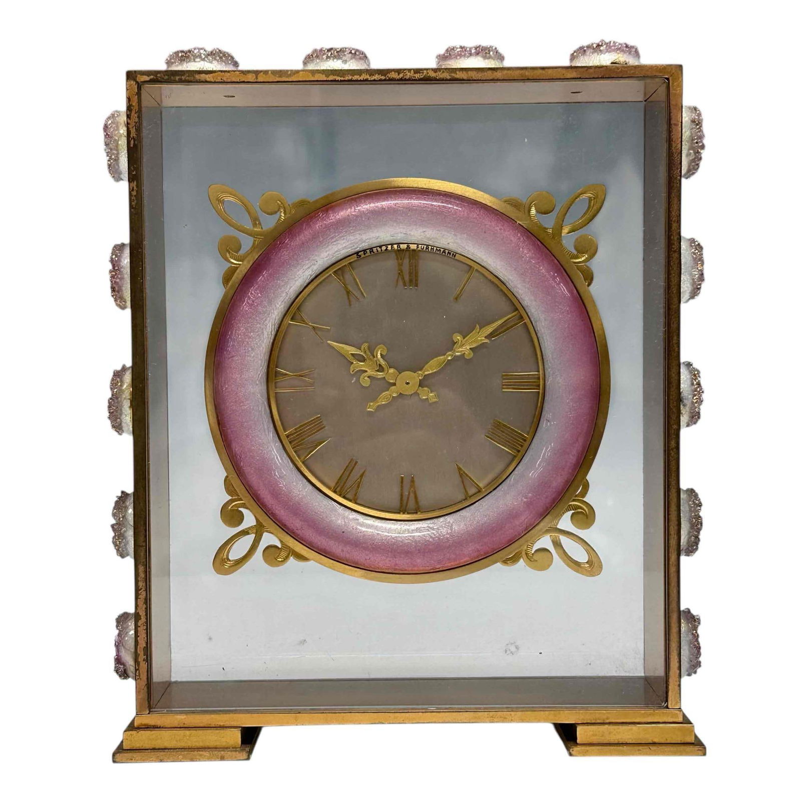 Spritzer and Furhmann Pink Opal Encased Desk/Mantle Clock (1 of 15)