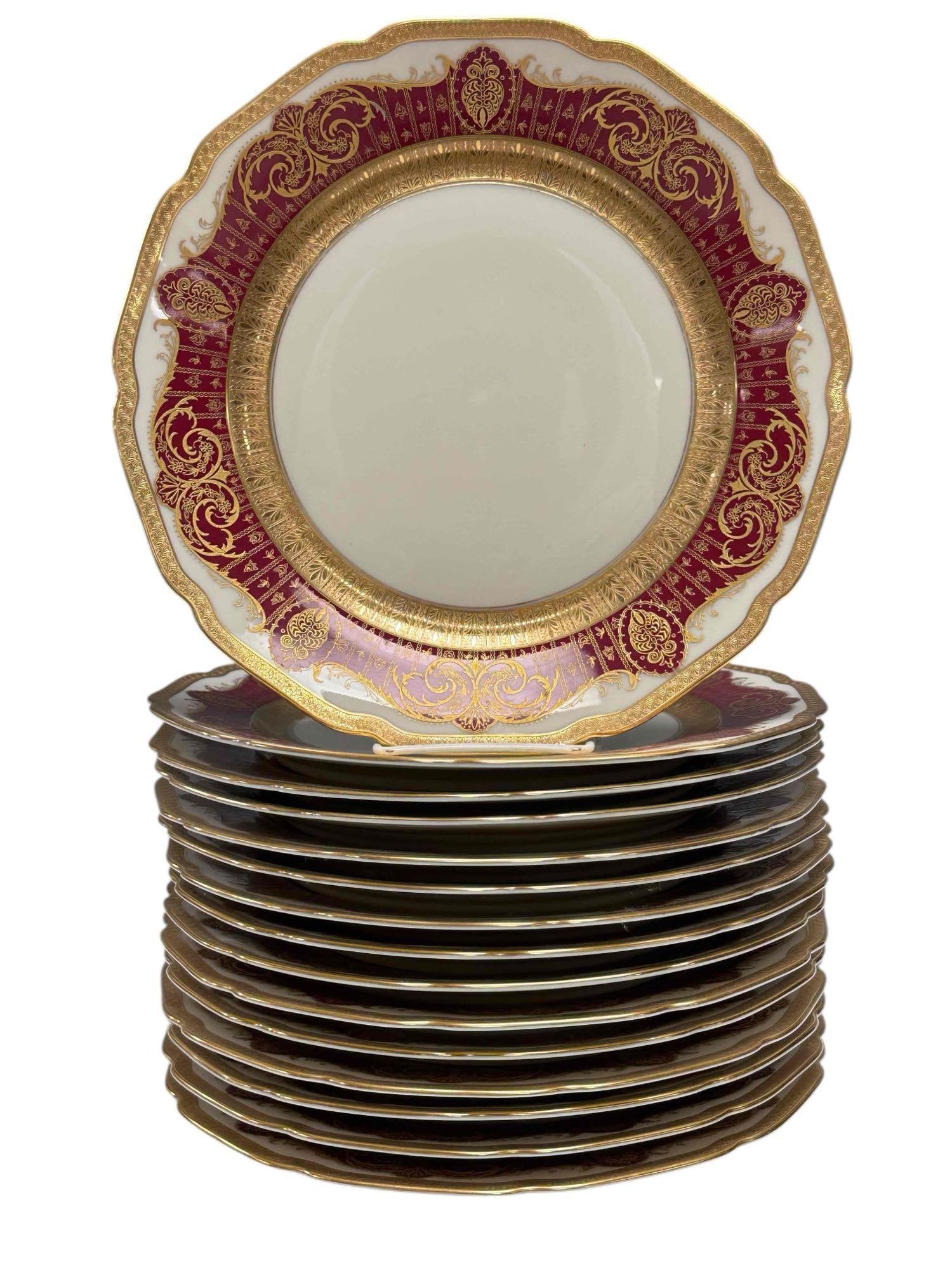 15 Royal Crown Derby plates "Bohemia-Moser" Dinner Plates (1 of 20)