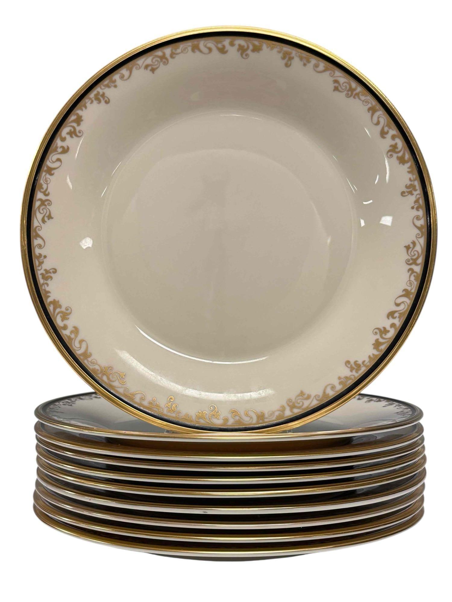 Lenox "Eclipse" 24k Gold Trimmed Dinner Set: This is another great collection by Lenox. The Eclipse pattern is crafted from fine ivory China and accented with 24k gold. Featuring a radiant gold wave floral design, complemented by an ebony border