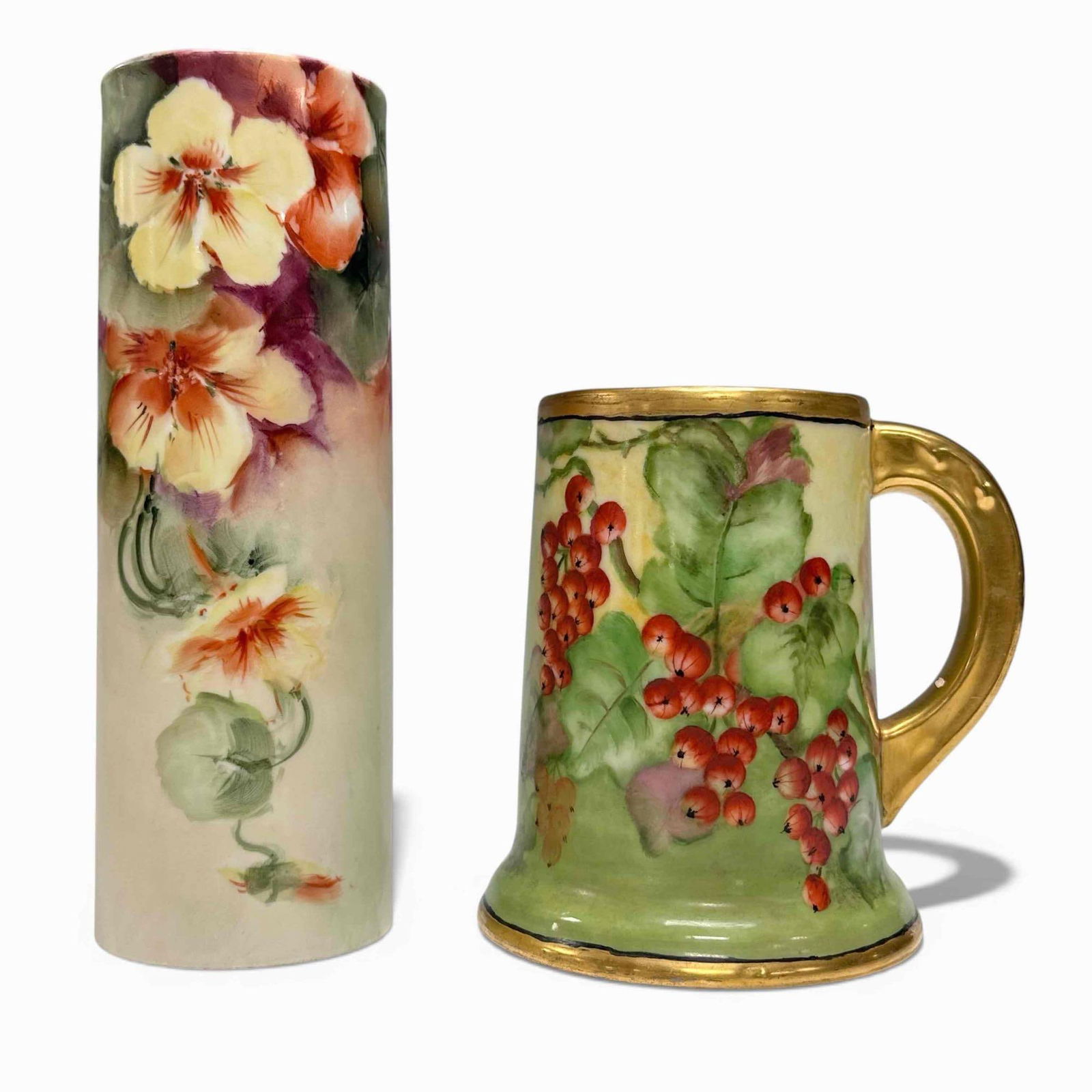 Limoges T and V Porcelain Tankard and Cylinder Vase (2) (1 of 16)