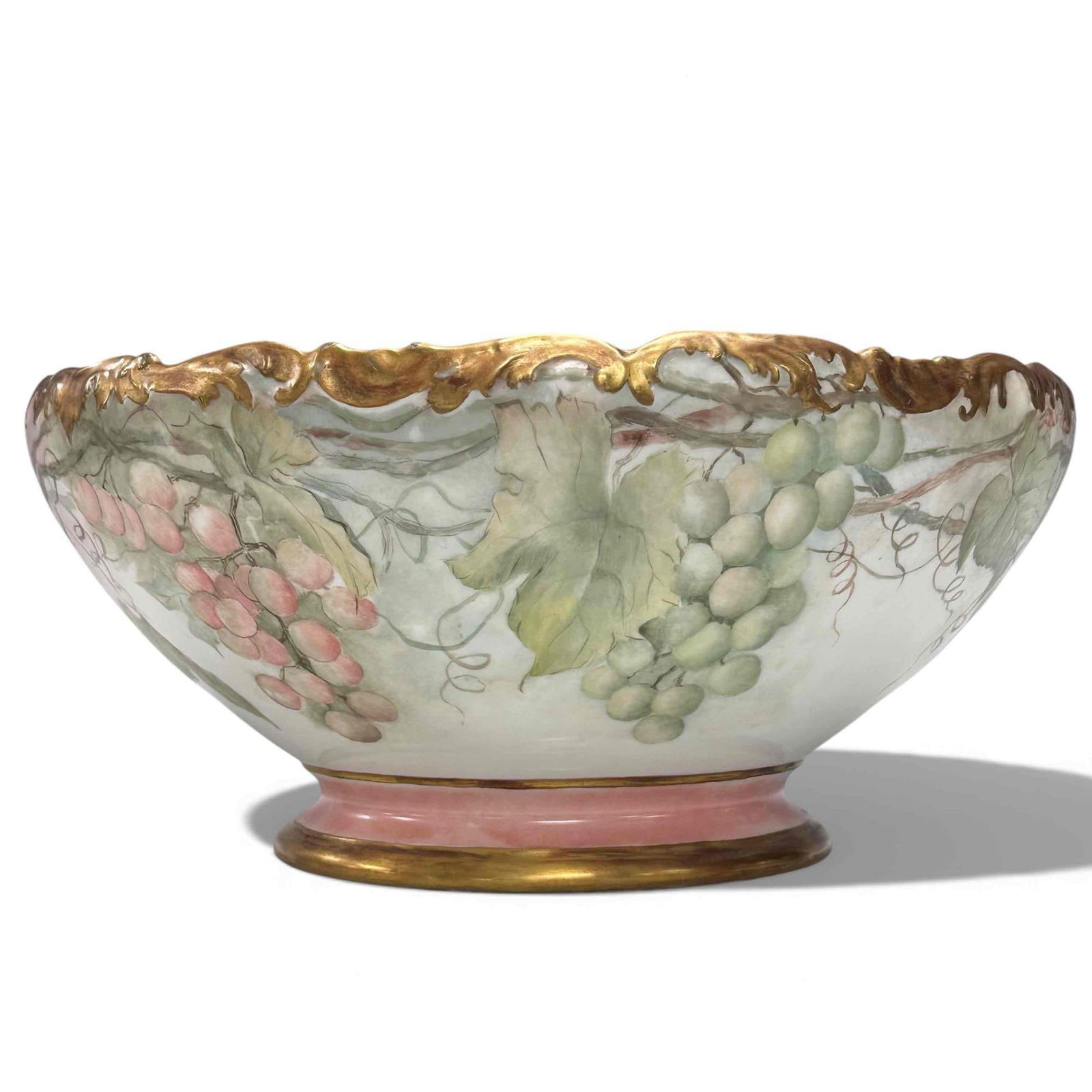 T and V Limoges France Hand Painted Grape Pattern Punch Bowl (1 of 16)