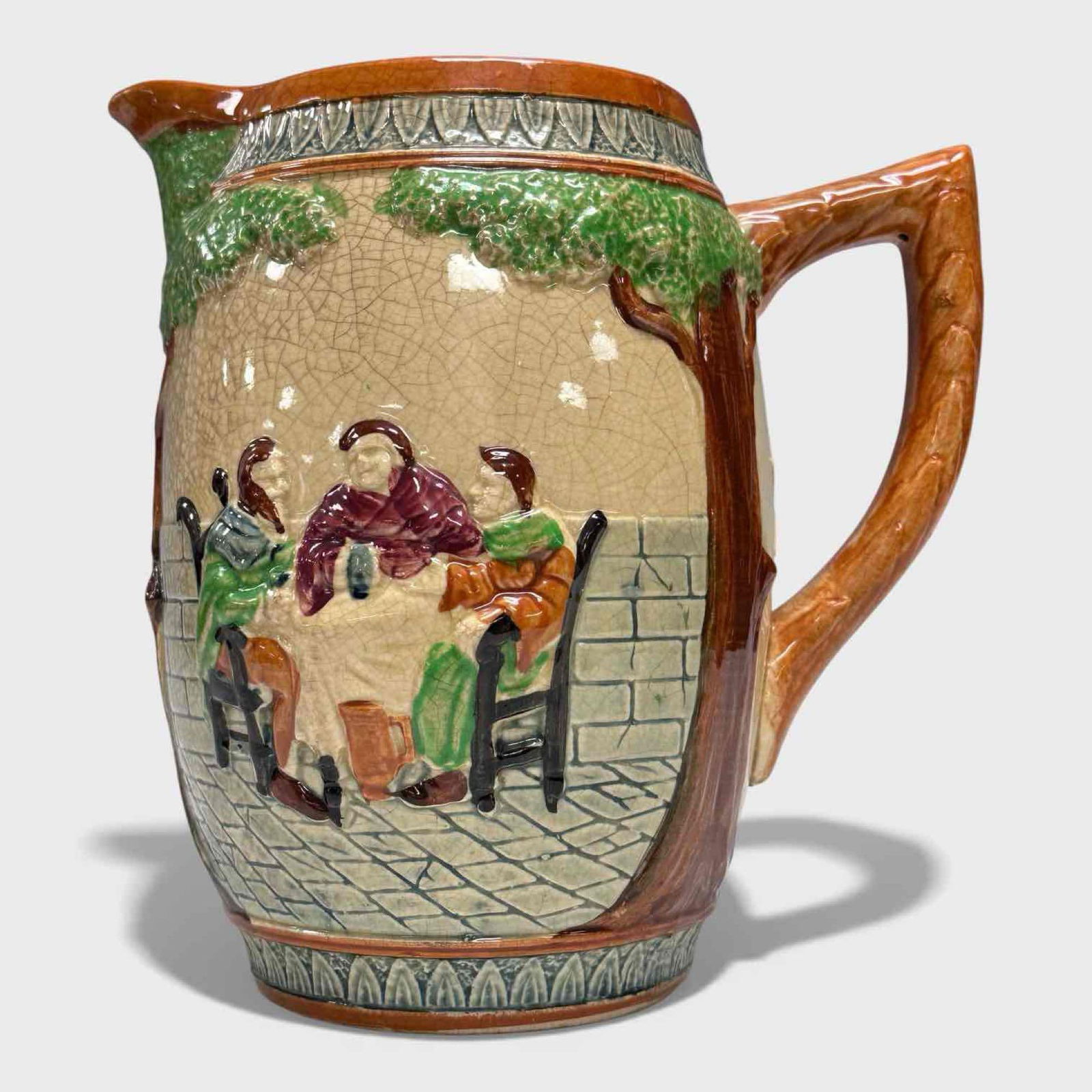 Majolica Pottery Crackle Glaze Pitcher (1 of 15)