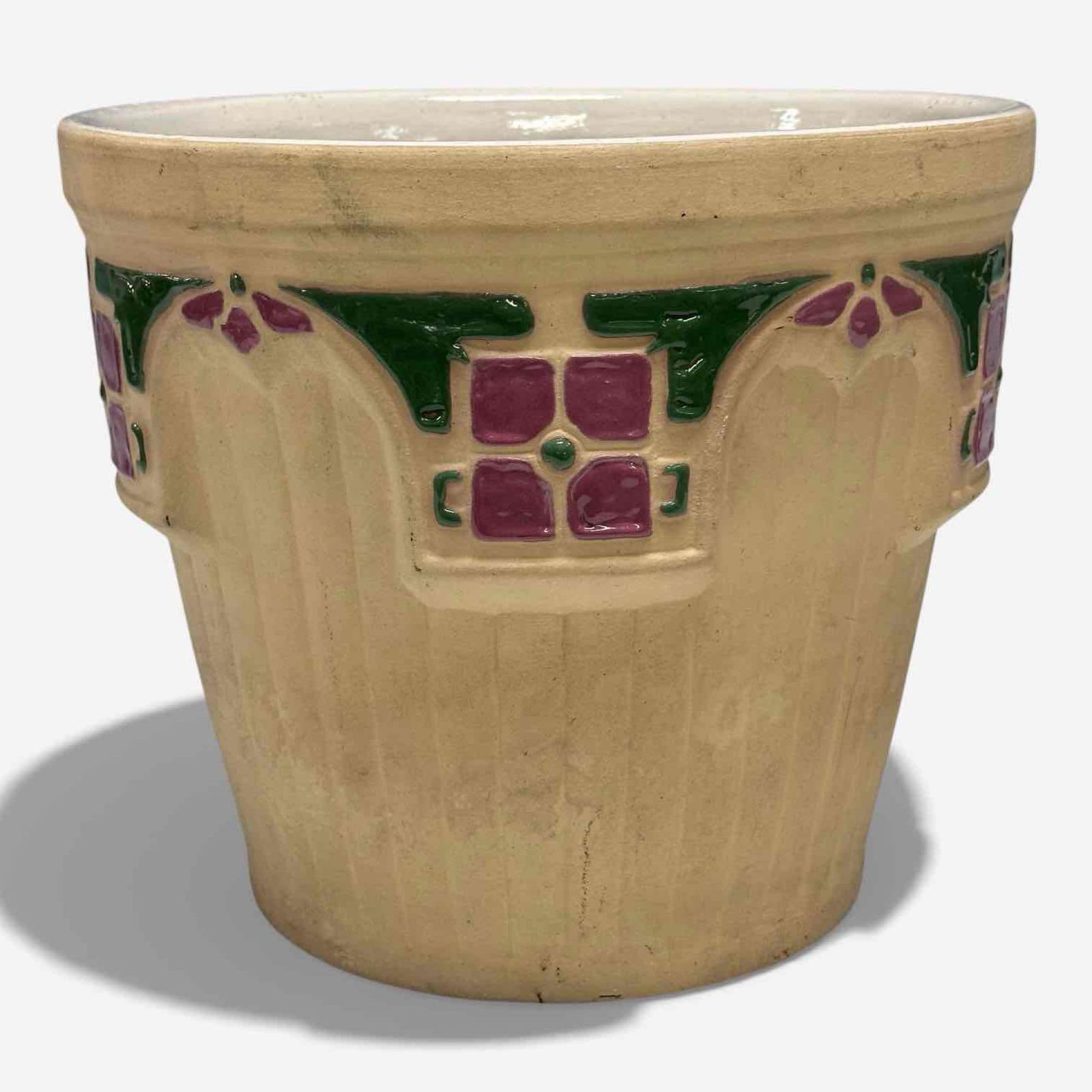 Large Brush Mccoy Stone Craft Jardiniere (1 of 13)