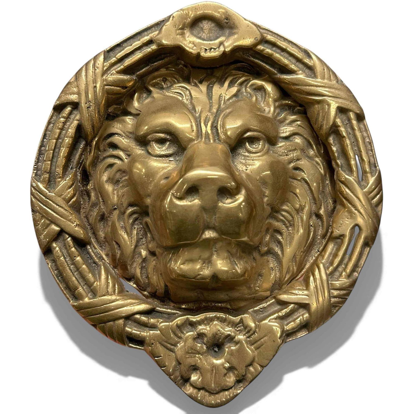 Brass Lion Face Heavy Door Knocker (1 of 9)