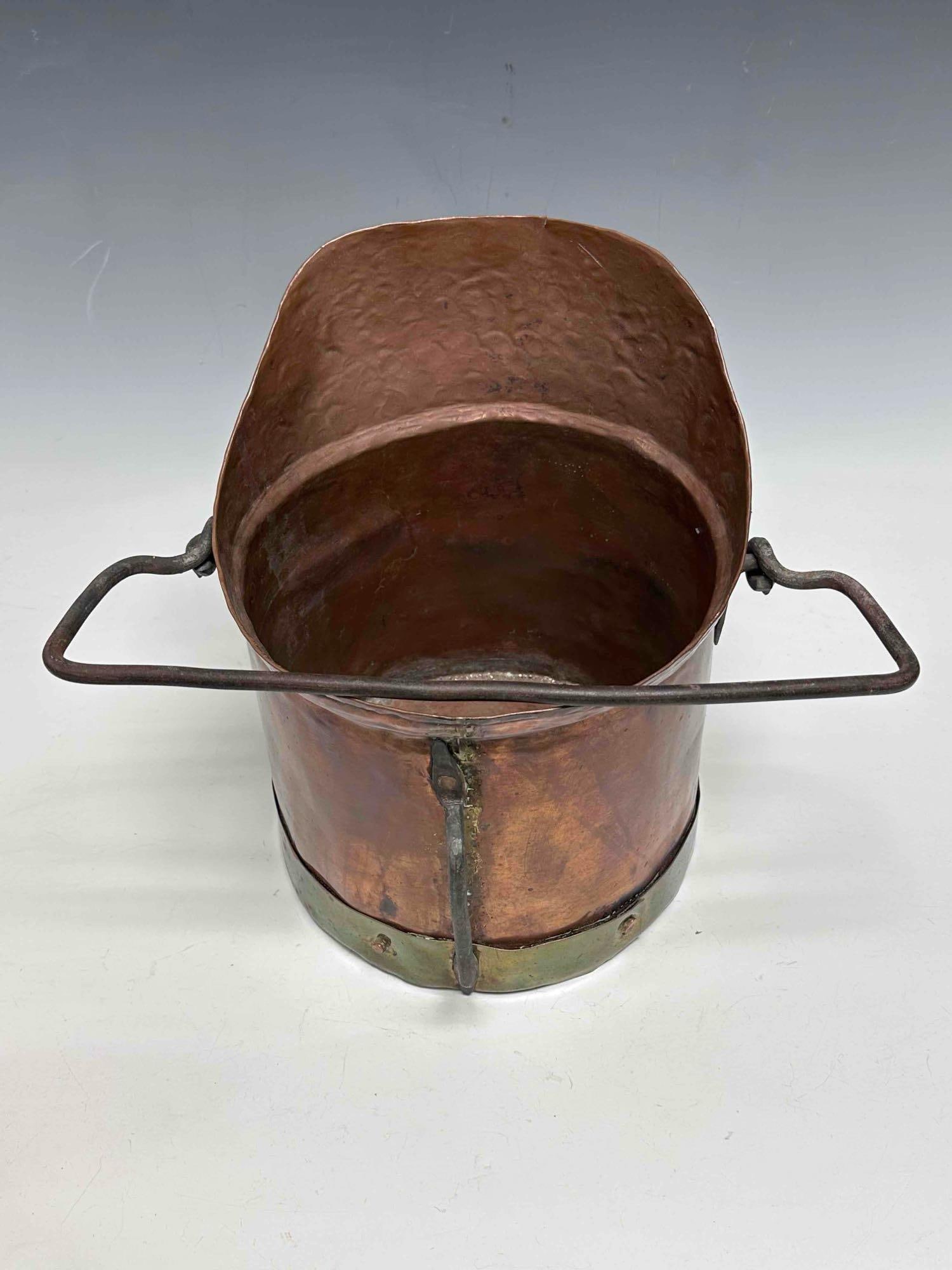 Hammered Copper Coal Scuttle - 11