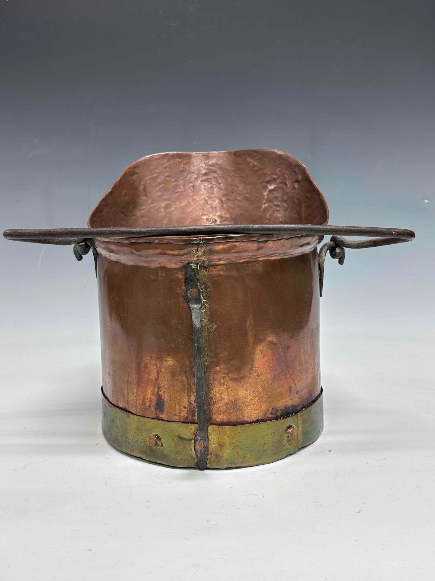 Hammered Copper Coal Scuttle - 7