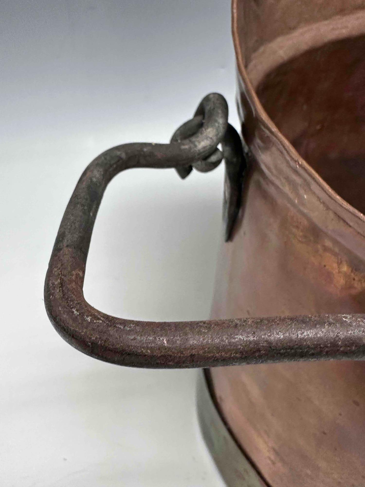 Hammered Copper Coal Scuttle - 9