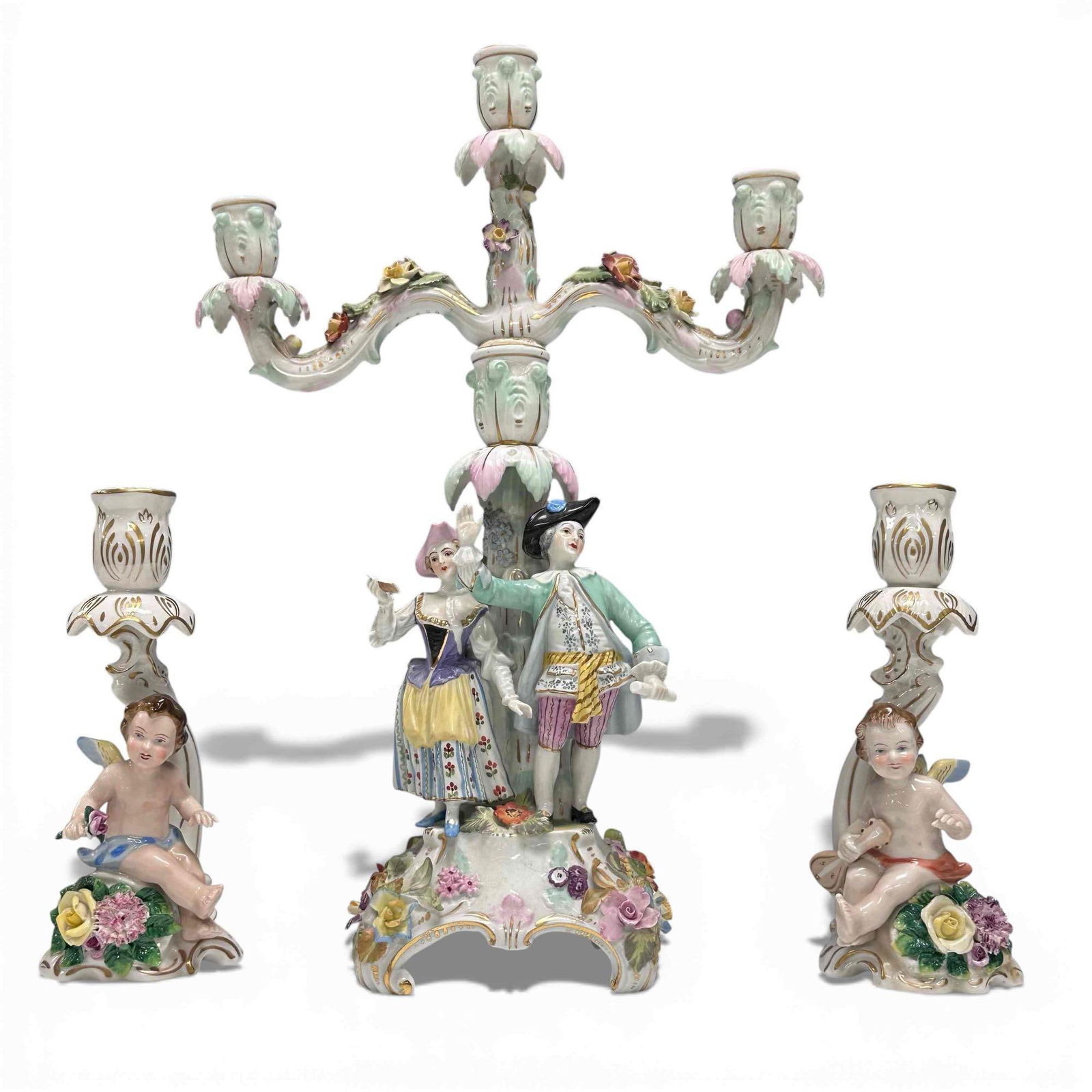 Dresden German Porcelain Candelabra and Candlesticks (1 of 20)