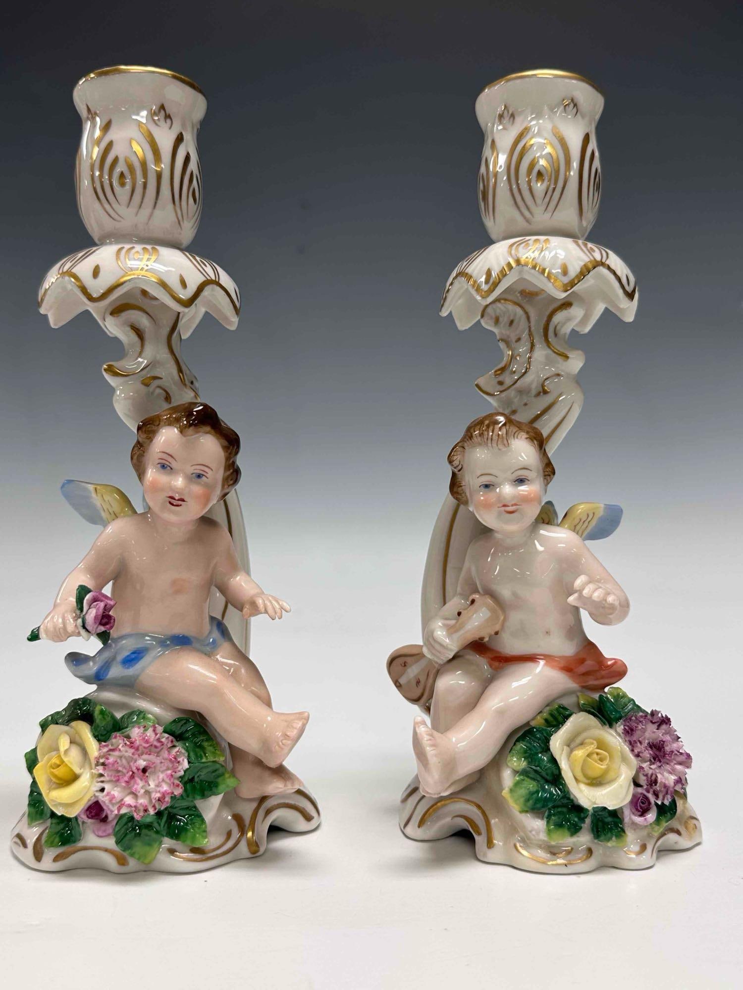 Dresden German Porcelain Candelabra and Candlesticks - 3