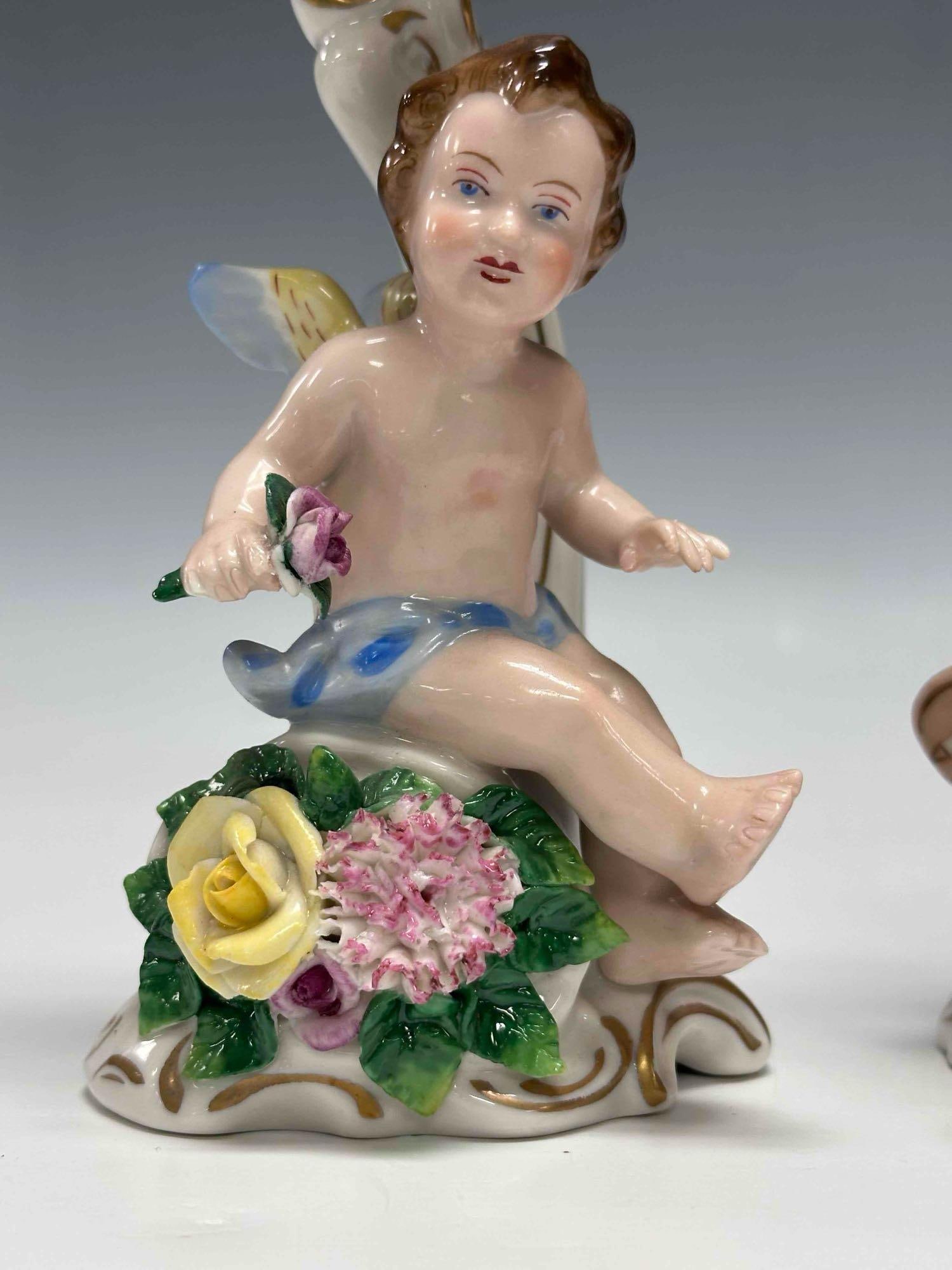 Dresden German Porcelain Candelabra and Candlesticks - 4