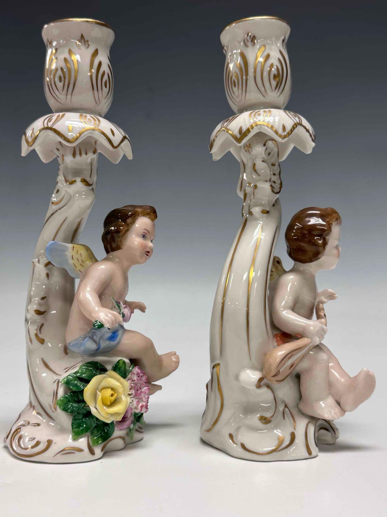 Dresden German Porcelain Candelabra and Candlesticks - 5