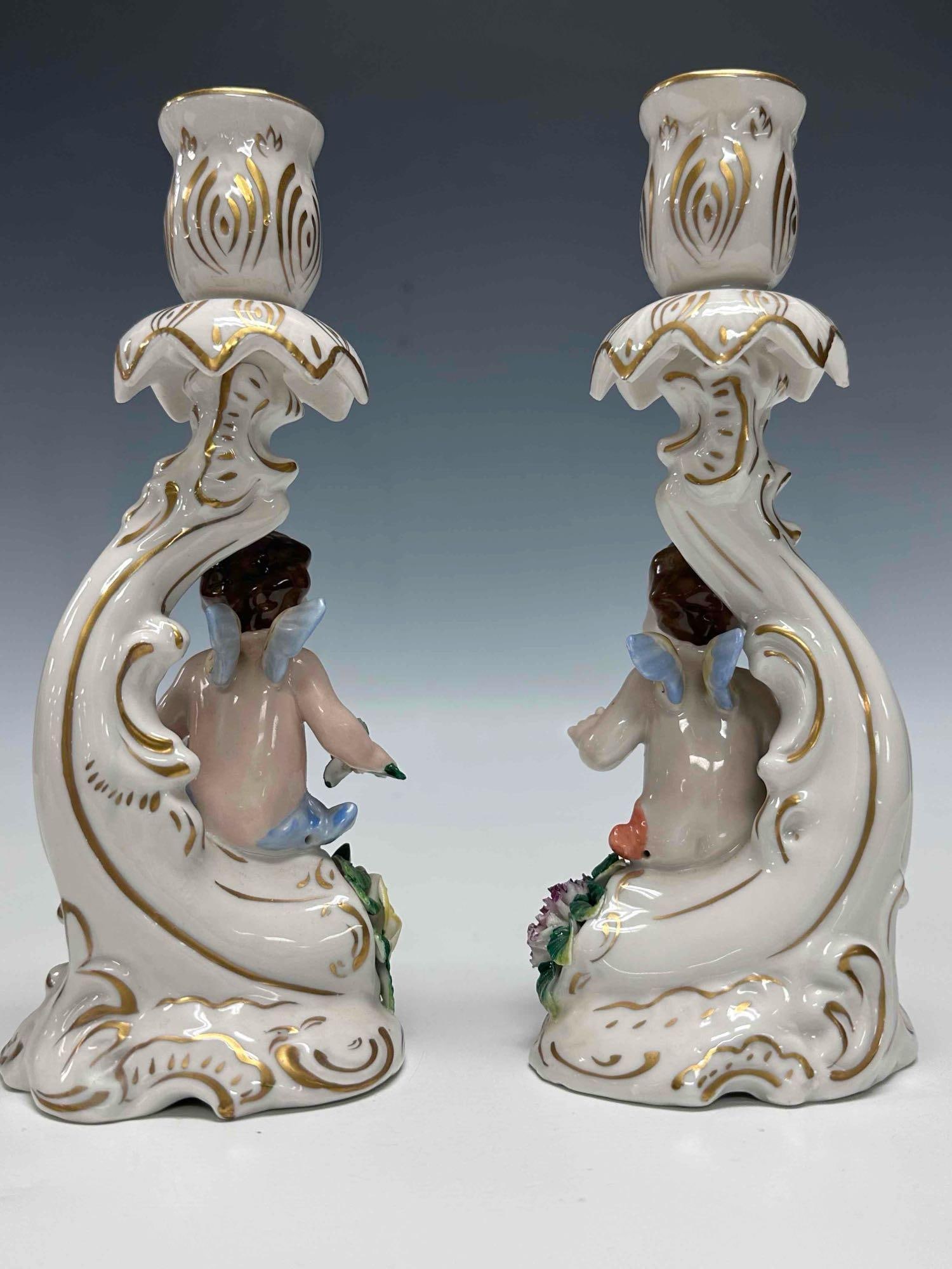 Dresden German Porcelain Candelabra and Candlesticks - 7