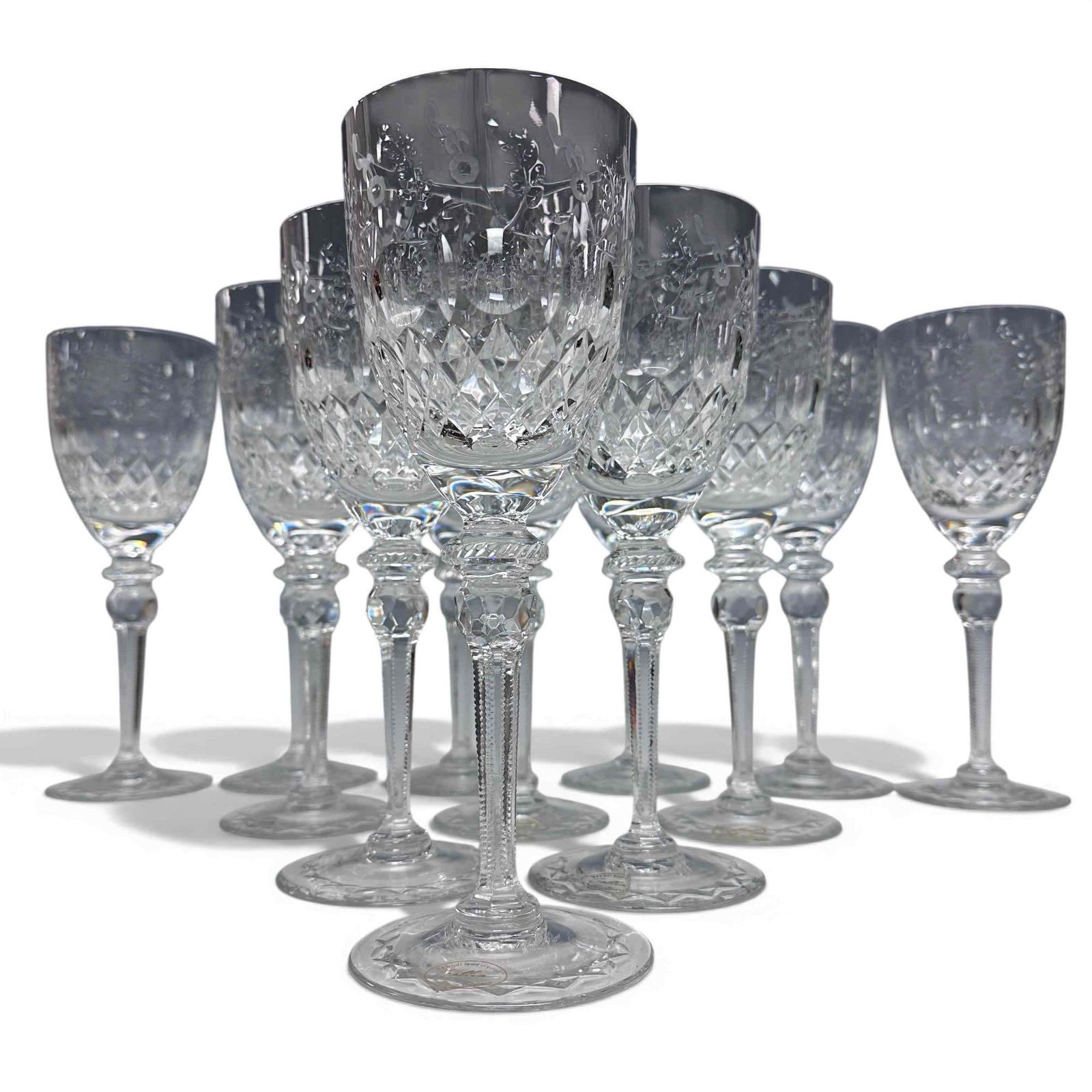 Rogaska Gallia Blown Crystal Wine Goblets (12) (1 of 17)