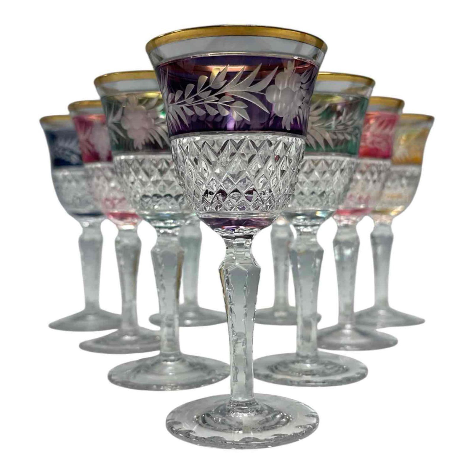 Ebeling and Reuss Cut Crystal Marchioness Wine Glasses (1 of 20)