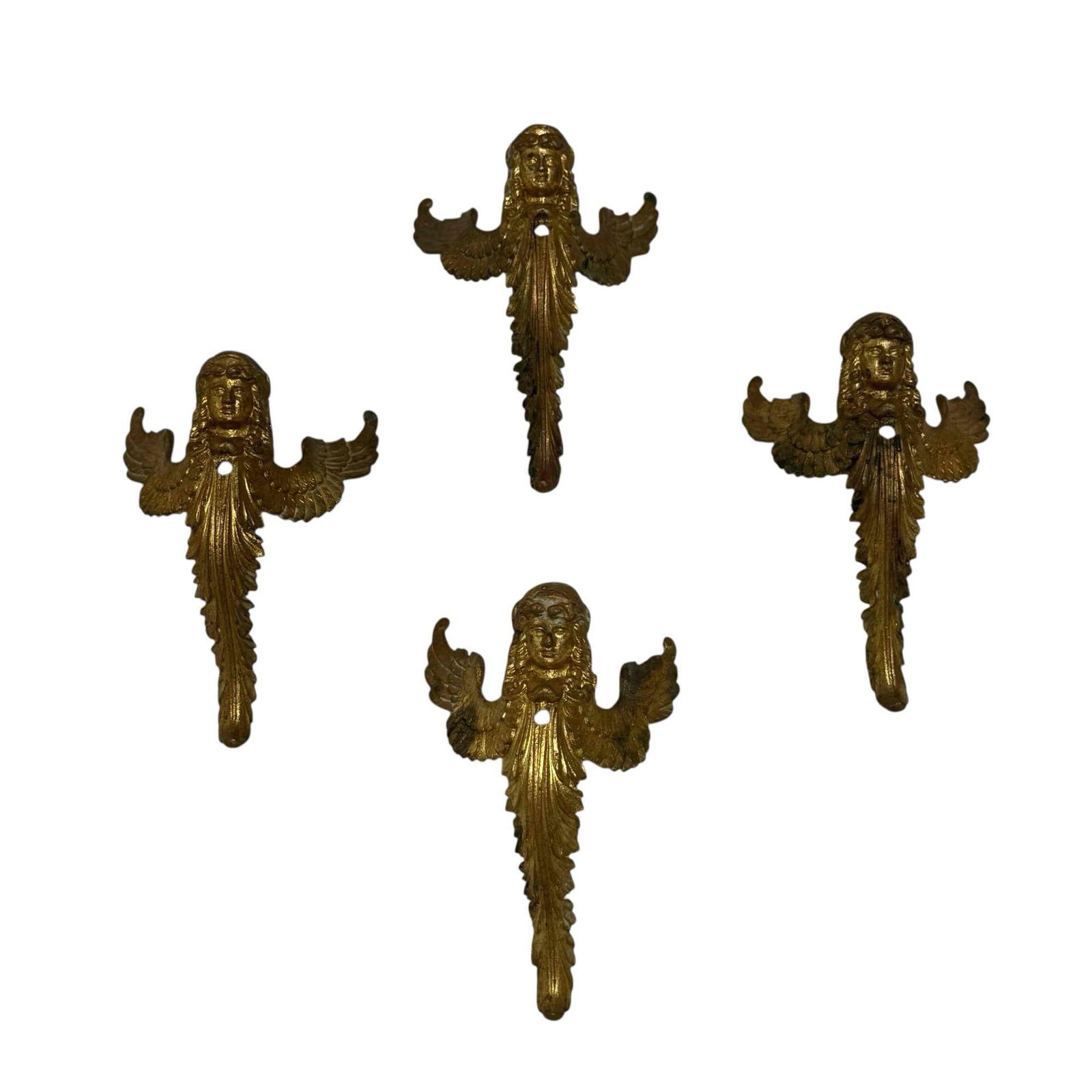 Brass Angle Corner Accents (4): Set of four brass corner accents. These are great pieces, most likely of the corners of a table, couch, or chair. But they could be used for many projects to just add some ornamental character. Made f