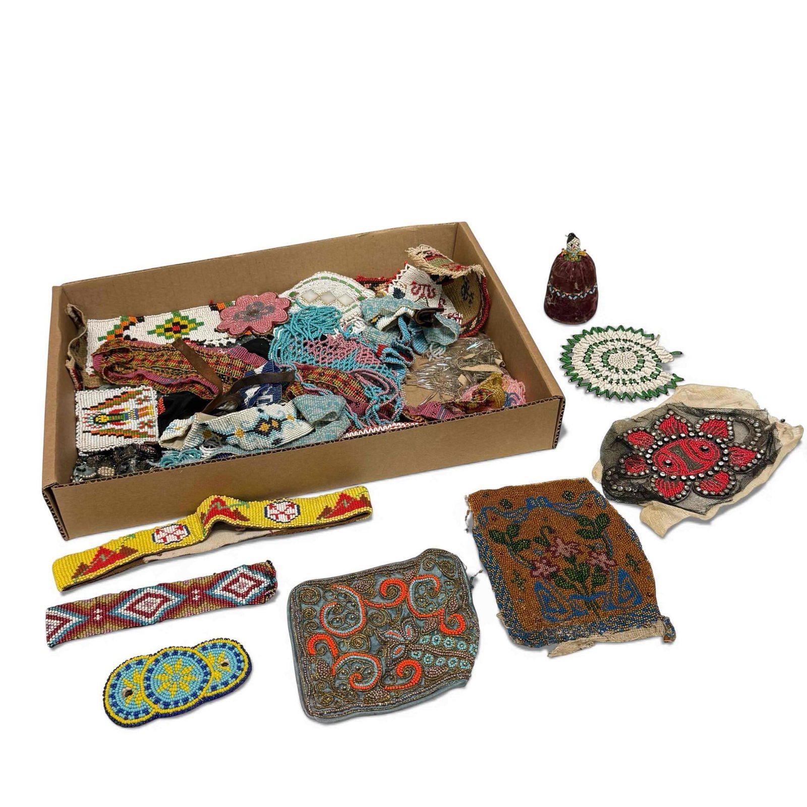 Native American Southwestern Beaded Tapestry Pieces (1 of 17)