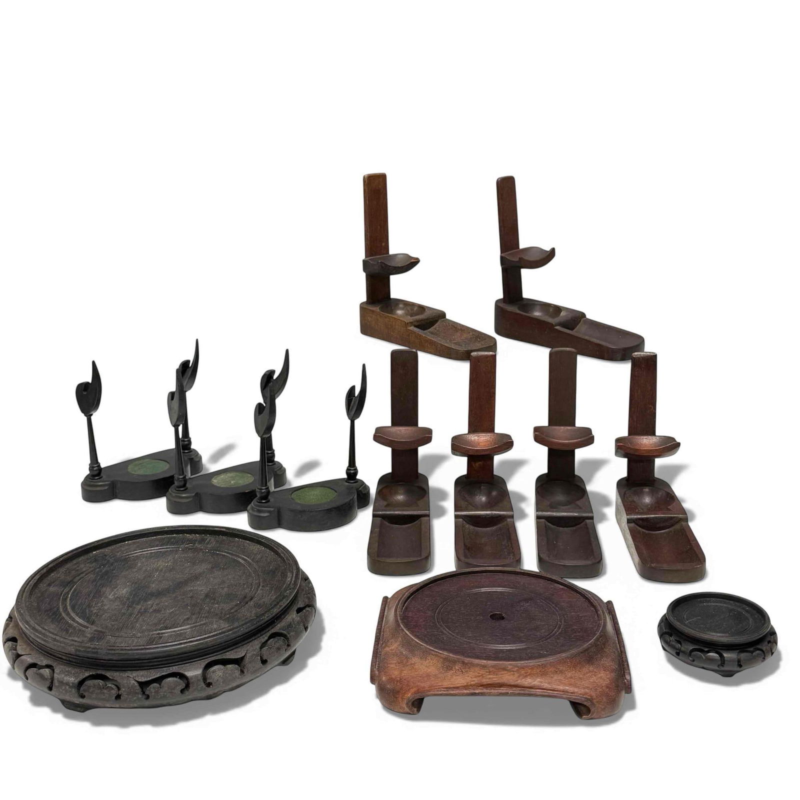 Chinese Carved Wood Vase Stands Cup and Saucer Stands (12) (1 of 20)