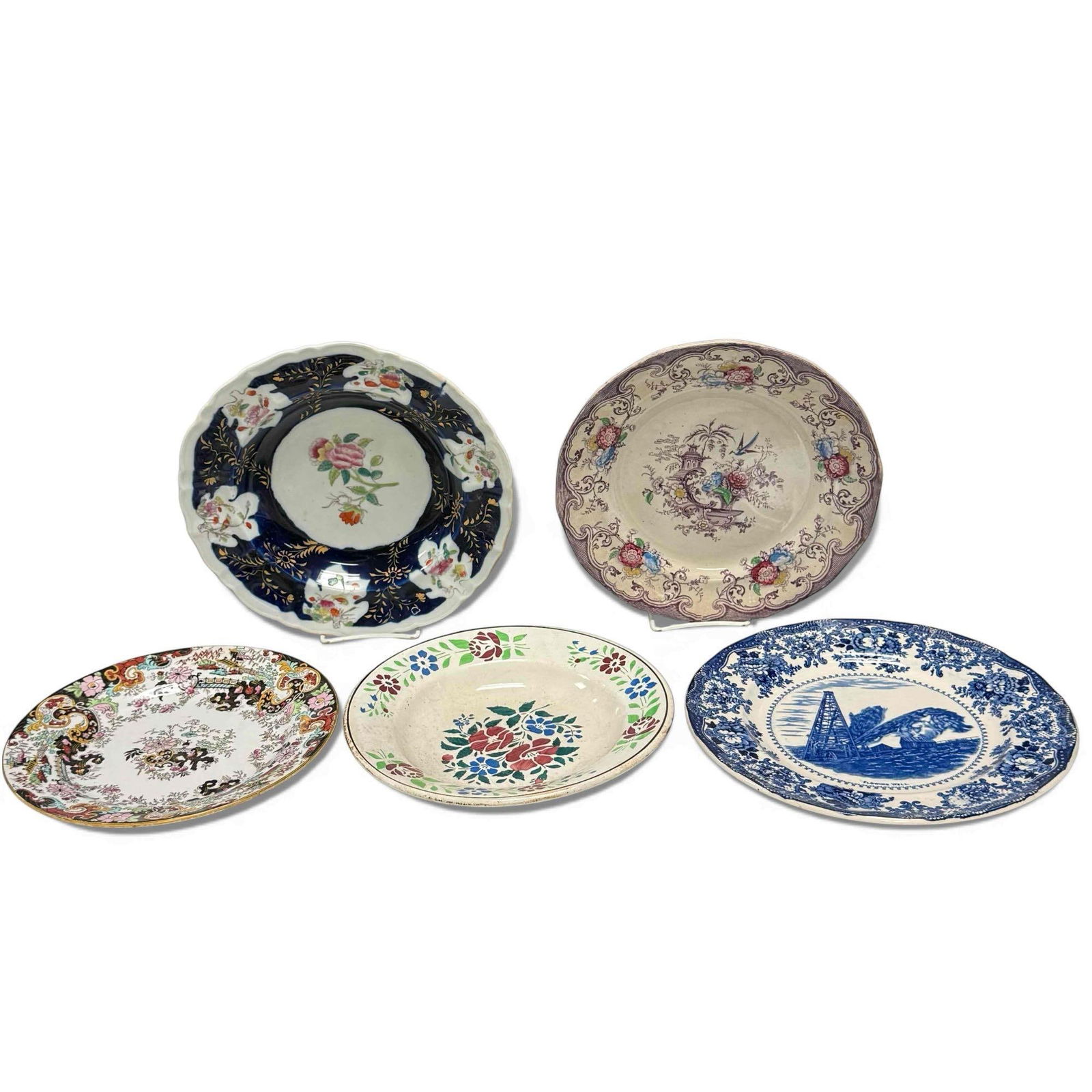 19th Century Porcelain Decorated Plates and Bowls (5) (1 of 19)