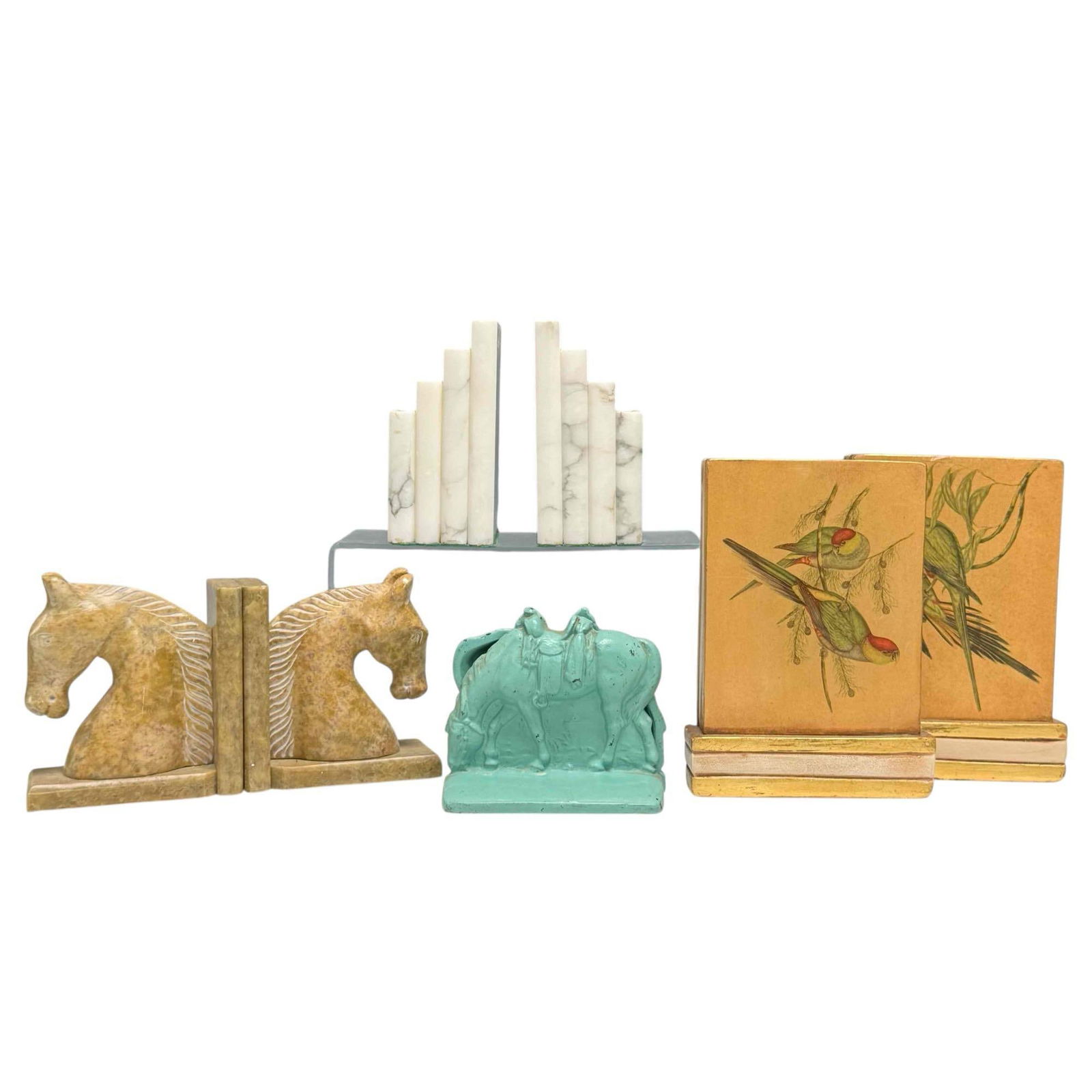Stone and Metal Bookends Horses Birds Four Sets (1 of 19)