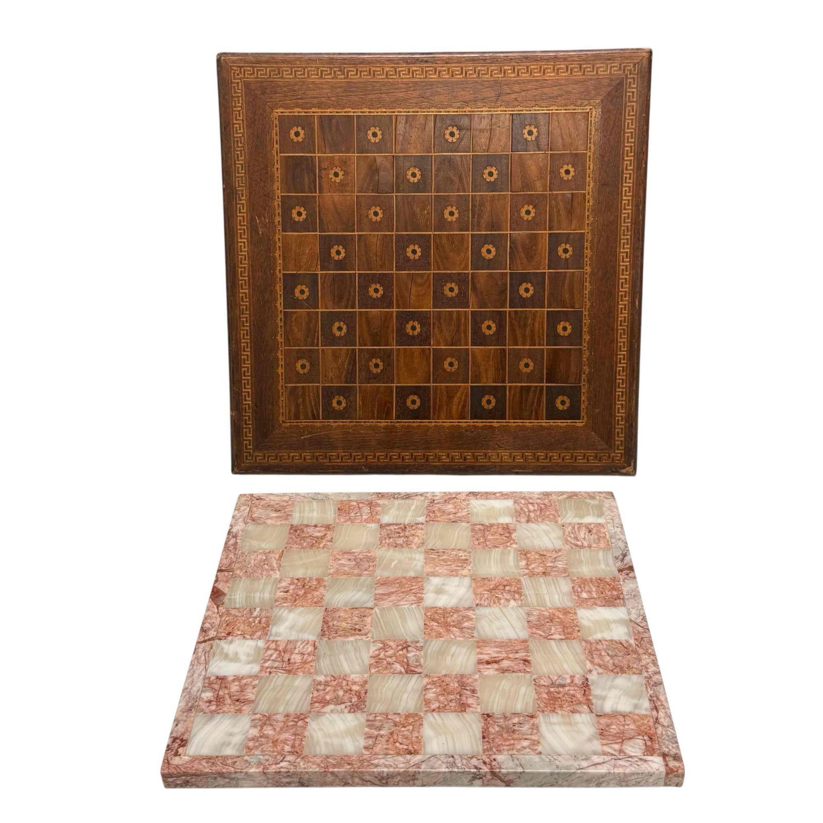 Pink Marble White Marble and Inlaid Wooden Chess Boards (2) (1 of 11)